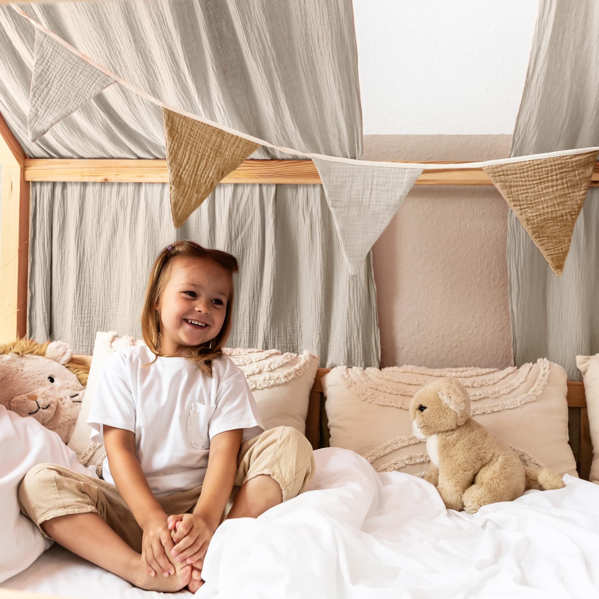 lilimaus Wimpelkette Sternenkette für Kinderzimmer - handgenähte Stoff-Girlande, handgefertigte Stoff-Girlande ca. 300 cm - Wimpel oder Sterne – Bild 5 von 5