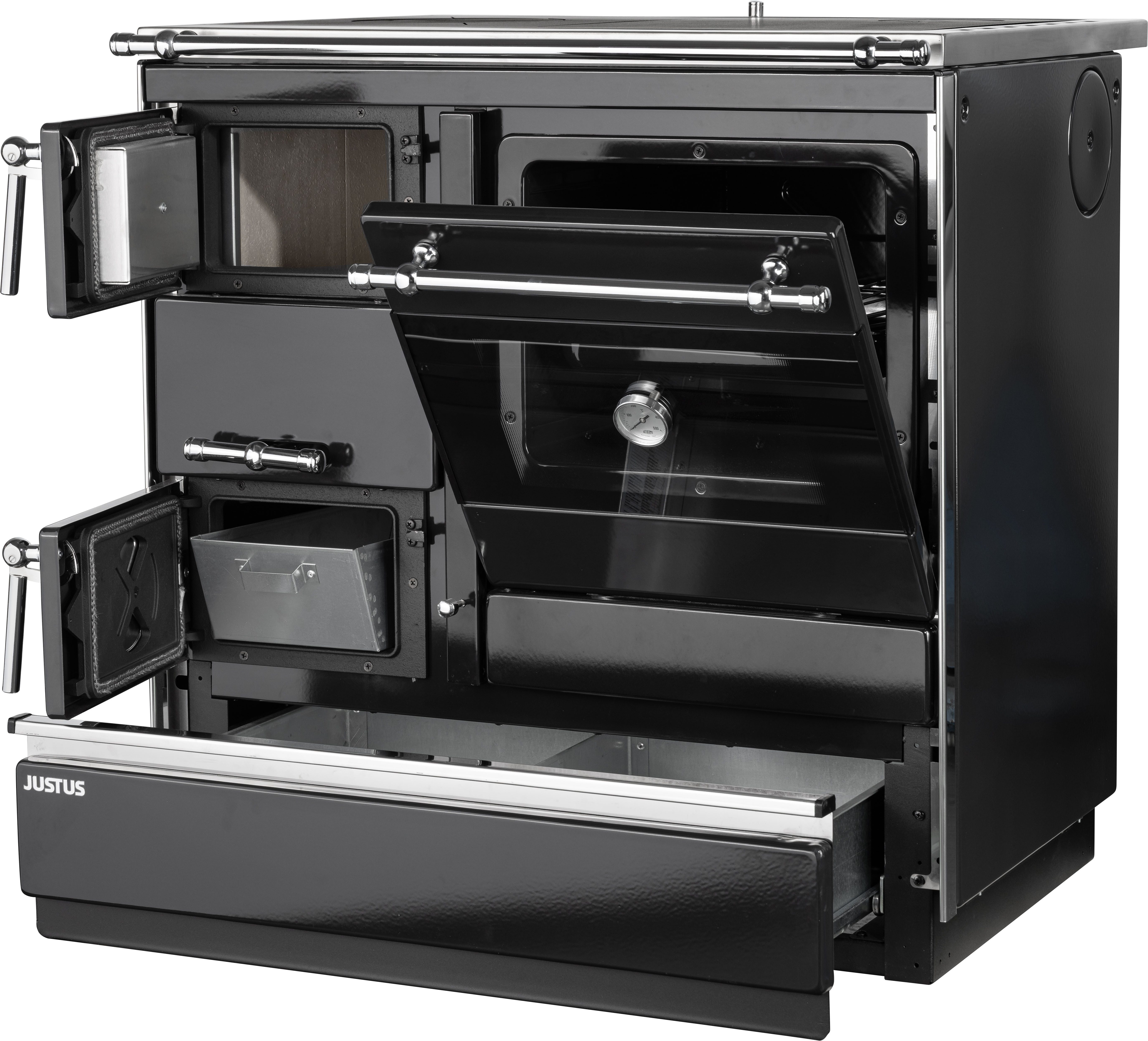 JUSTUS Festbrennstoffherd Linz II, 7 kW, Zeitbrand