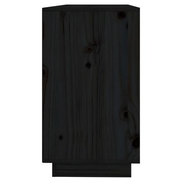 vidaXL Sideboard Sideboard Schwarz 111x34x60 cm Massivholz Kiefer (1 St)