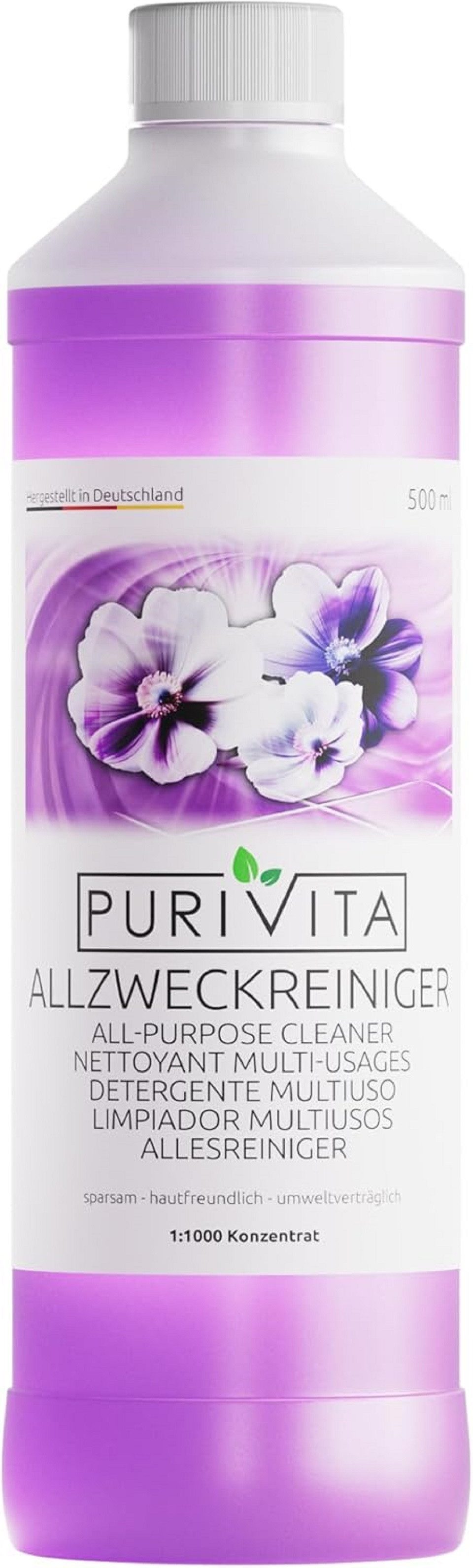 Purivita PURIVITA - Allzweckreiniger Konzentrat 1000 ml Allzweckreiniger (Vegan - Bodenreiniger flüssig mit blumigen Frischeduft)