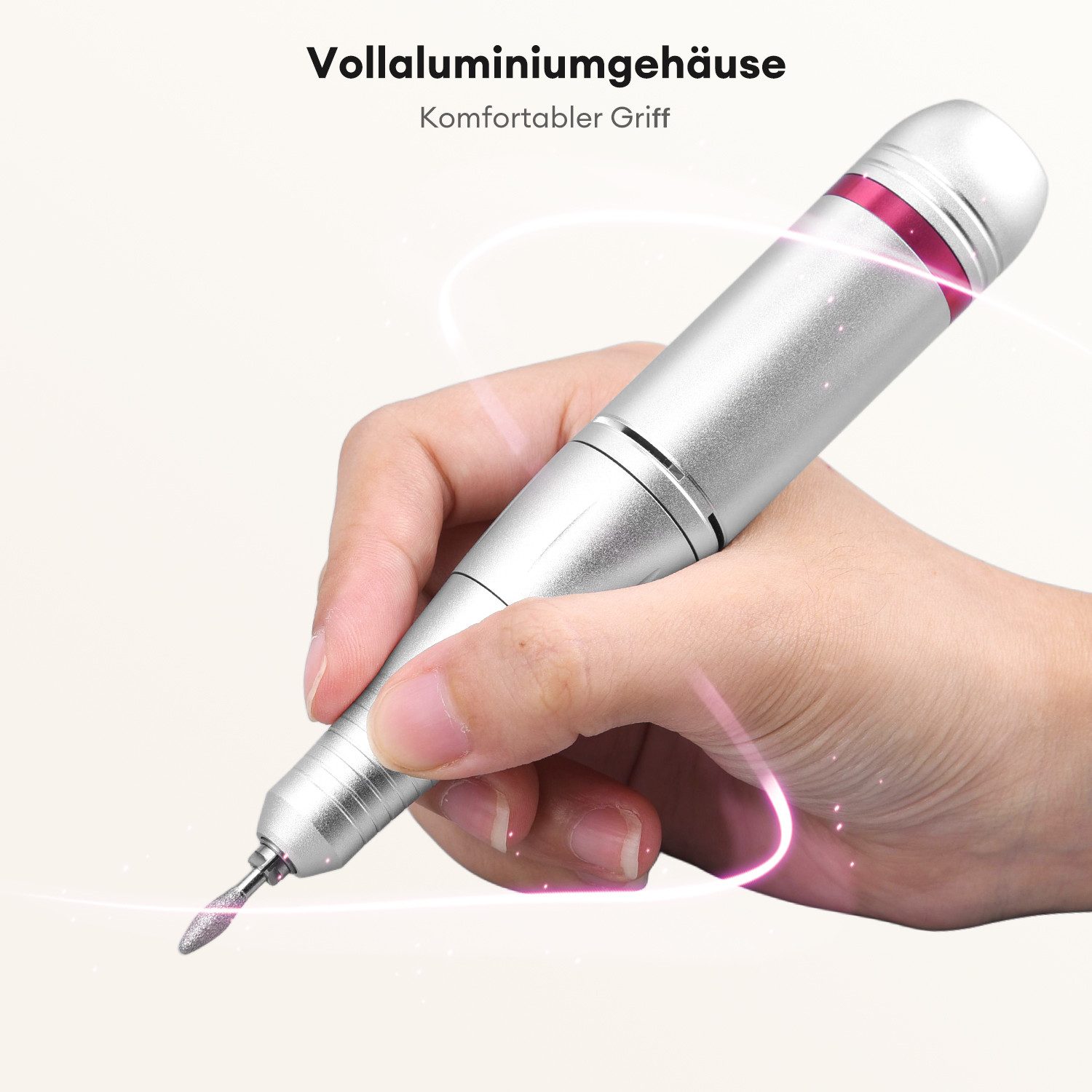 CkeyiN Pro Maniküre-Pediküre-Set Nagelfräser Professionell,45000RPM,Nagelfräser für Gelnägel, für Acrylnägel,mit LCD-Display,Bit-Lock Design, für den Heimgebrauch und Nagelstudios
