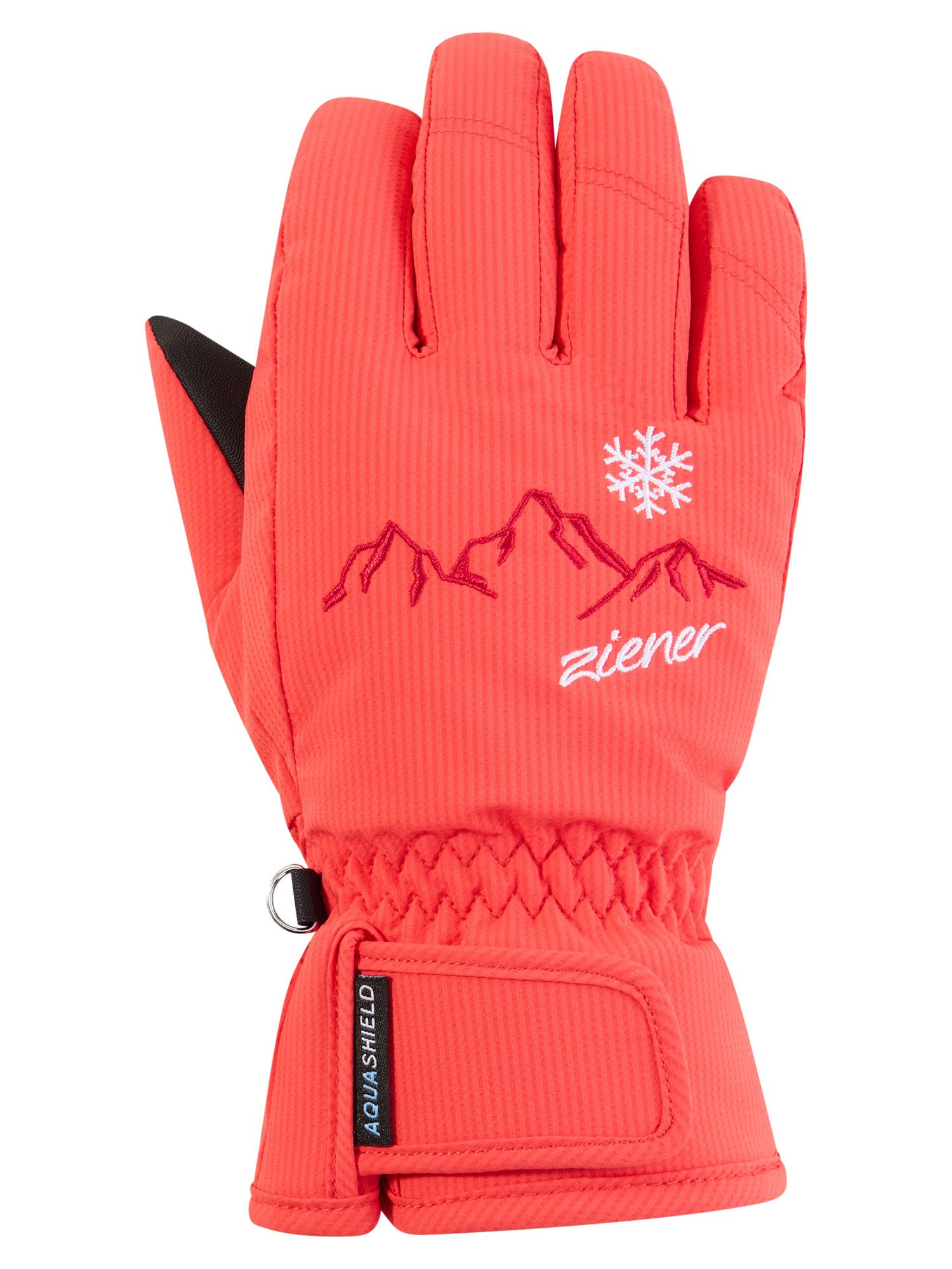 Ziener Skihandschuhe LAILLA-Z AQUASHIELD® MÄDCHEN wasserdicht, winddicht, atmungsaktiv, warm, bestickt – Bild 2 von 2
