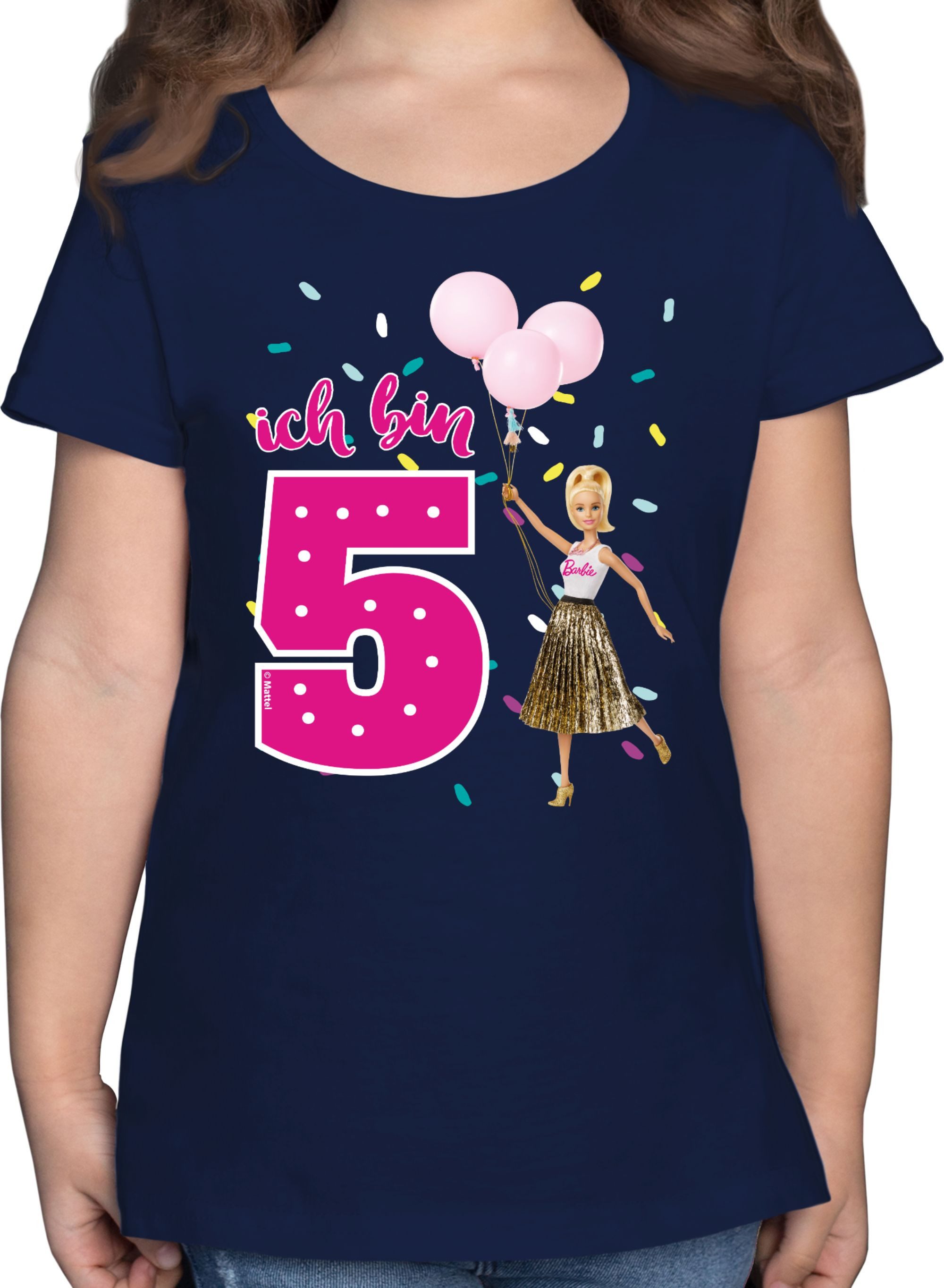 Shirtracer T-Shirt Ich bin 5 - Luftballons Barbie Mädchen