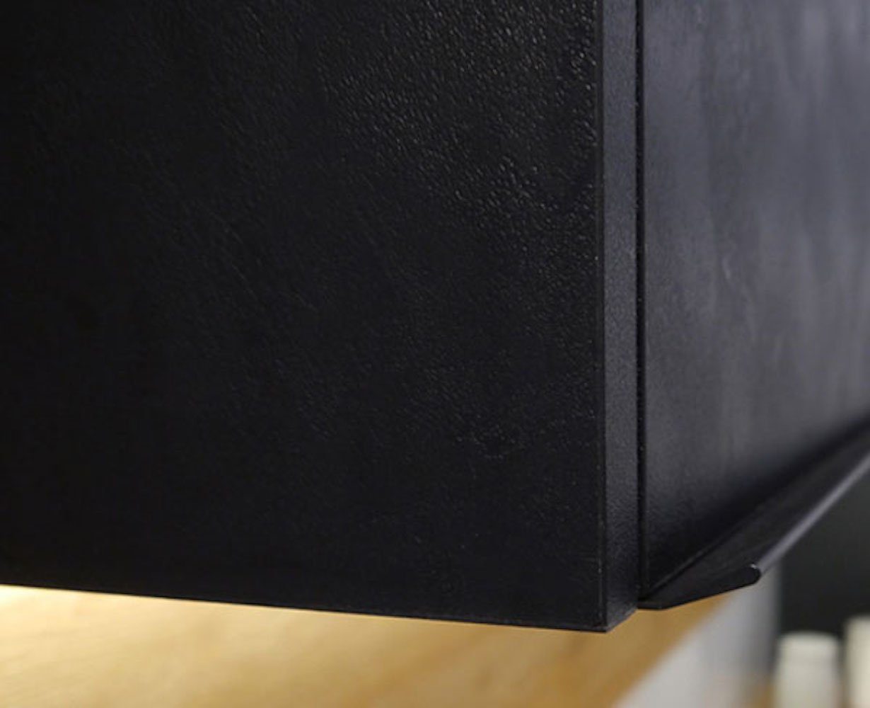 60cm wählbar Korpusfarbe black und Malmo Front- 2-teilige Feldmann-Wohnen Faltlifthängeschrank (Malmo) ares Hochfaltklapptür