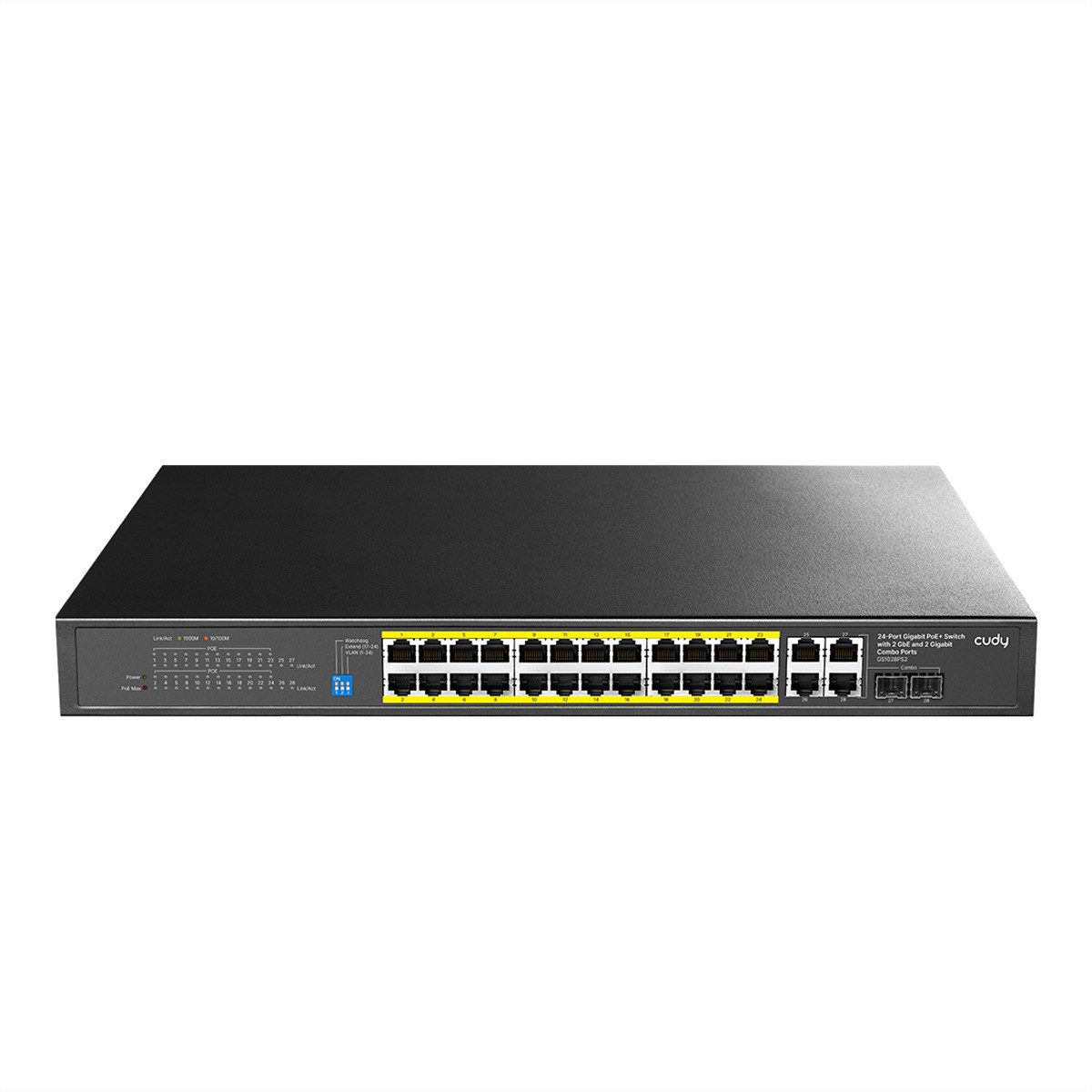cudy GS1018PS2 16-Port Gigabit Switch PoE+ Netzwerk-Switch (2x RJ45 Uplink, 2x SFP, 200W)