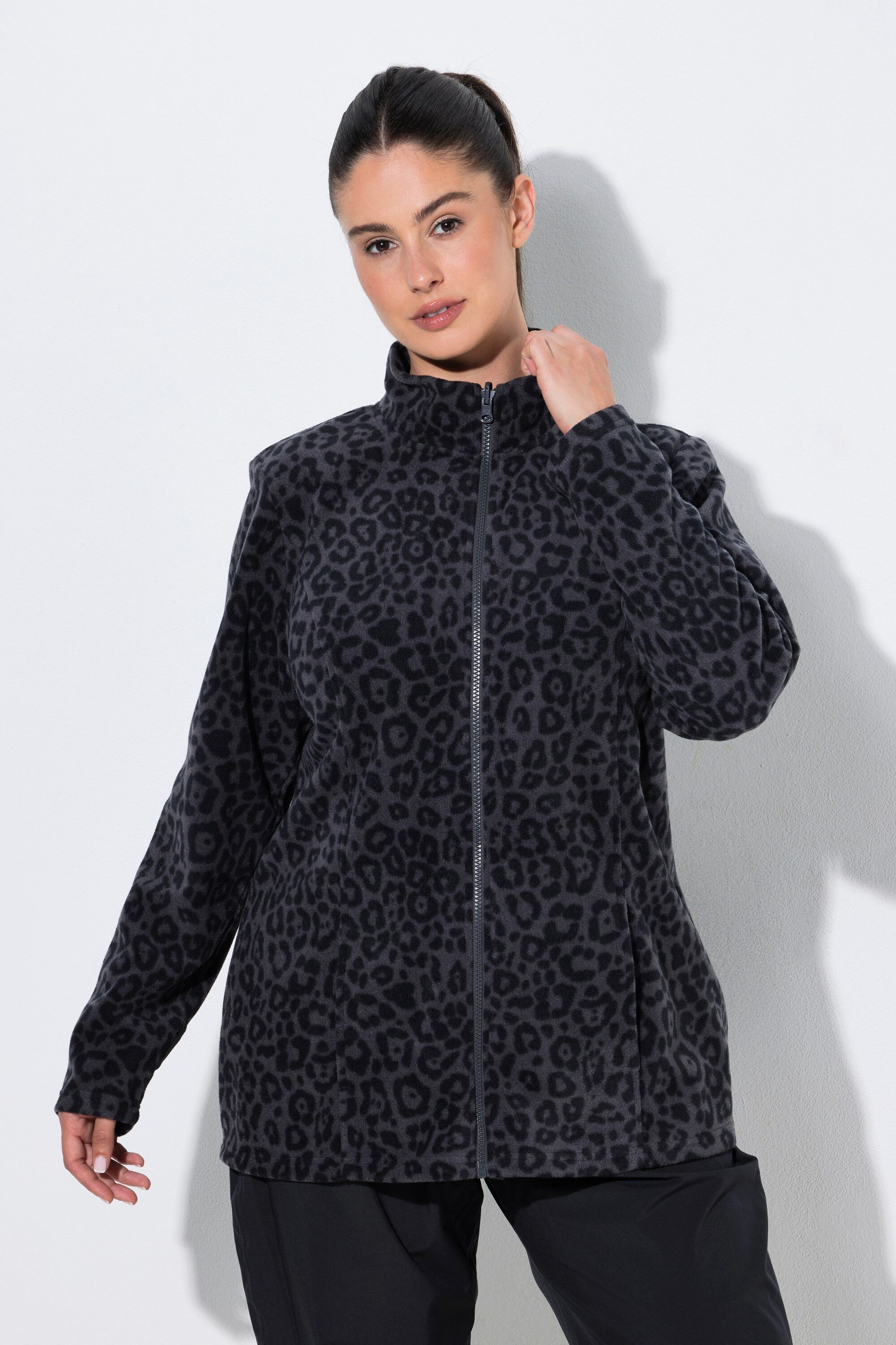 Ulla Popken Sweatjacke ZipIn-Fleecejacke Baukastensystem Stehkragen