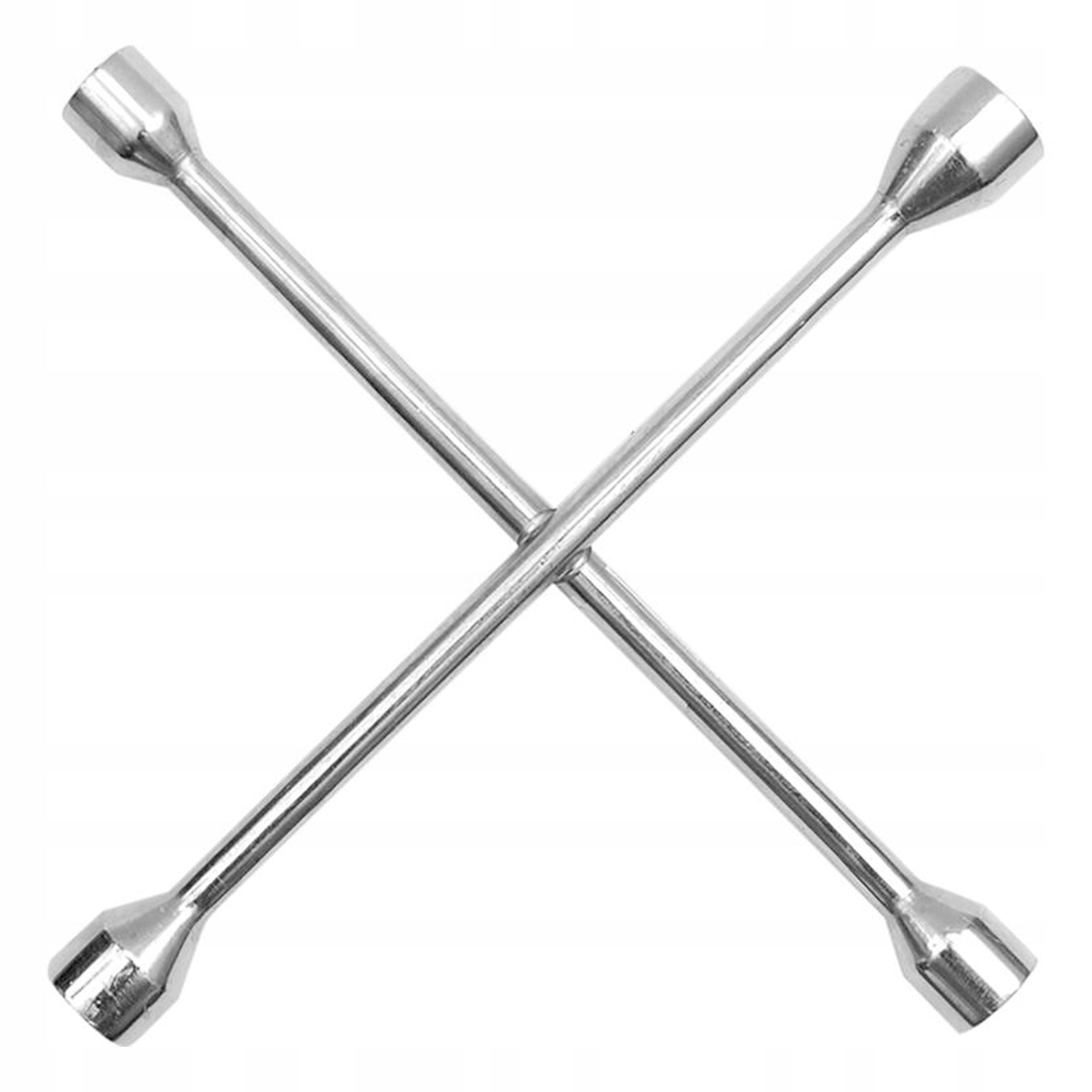 TRIZERATOP Radmutternschlüssel Kreuzschlüssel für Radmuttern 17x19x21x23 mm, poliert (komplett)