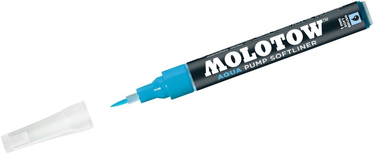 Thumbnail - MOLOTOW Permanentmarker Pinselmarker Pump Softliner Aqua 1mm cyan.