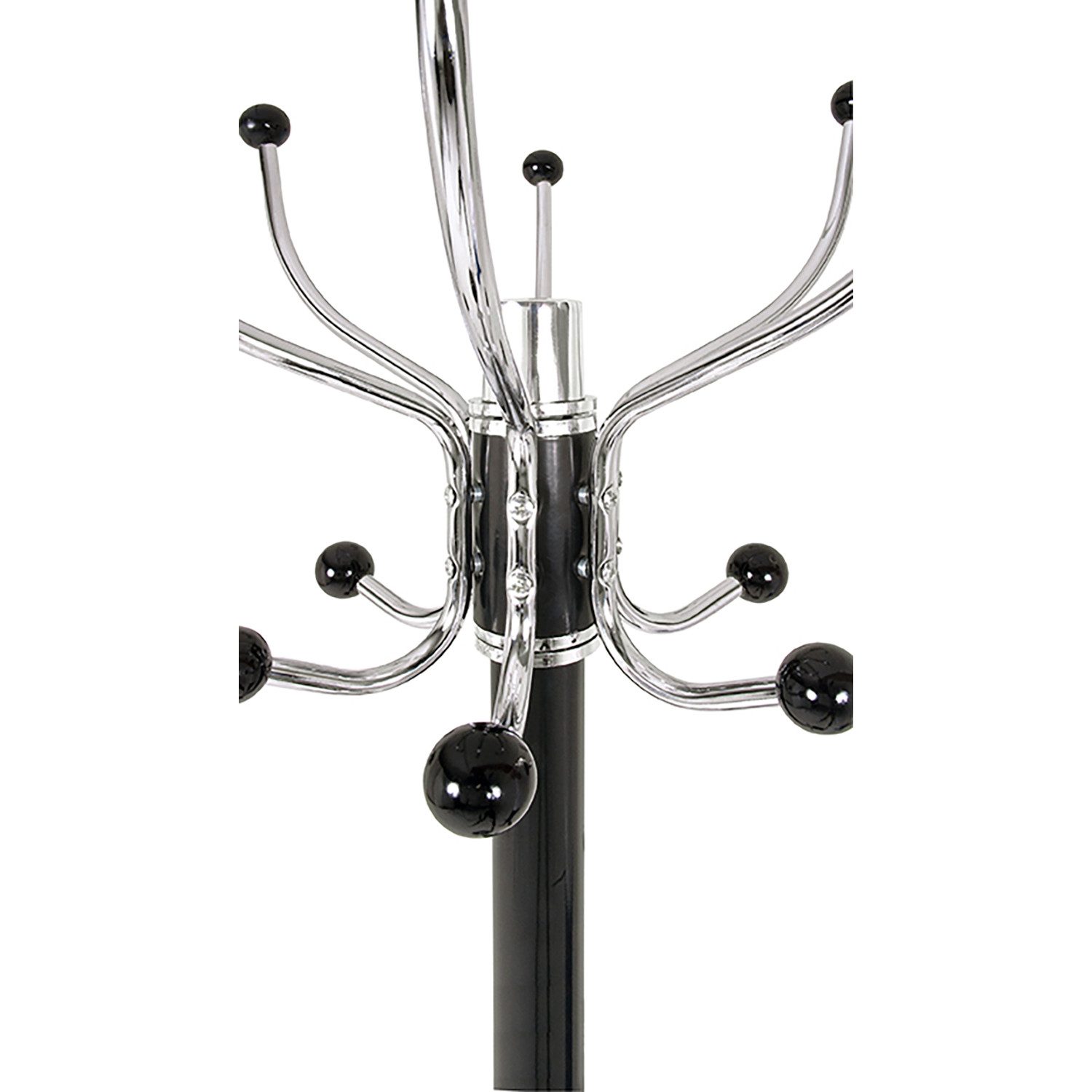 HAKU Garderobenständer MECKI Garderobe - chrom-schwarz - Marmor, Metall - H. 176cm - Haken, (1xGarderobenständer, Hakenständer - Aufhängeständer), Kleiderständer - Mantelständer - Jackenständer