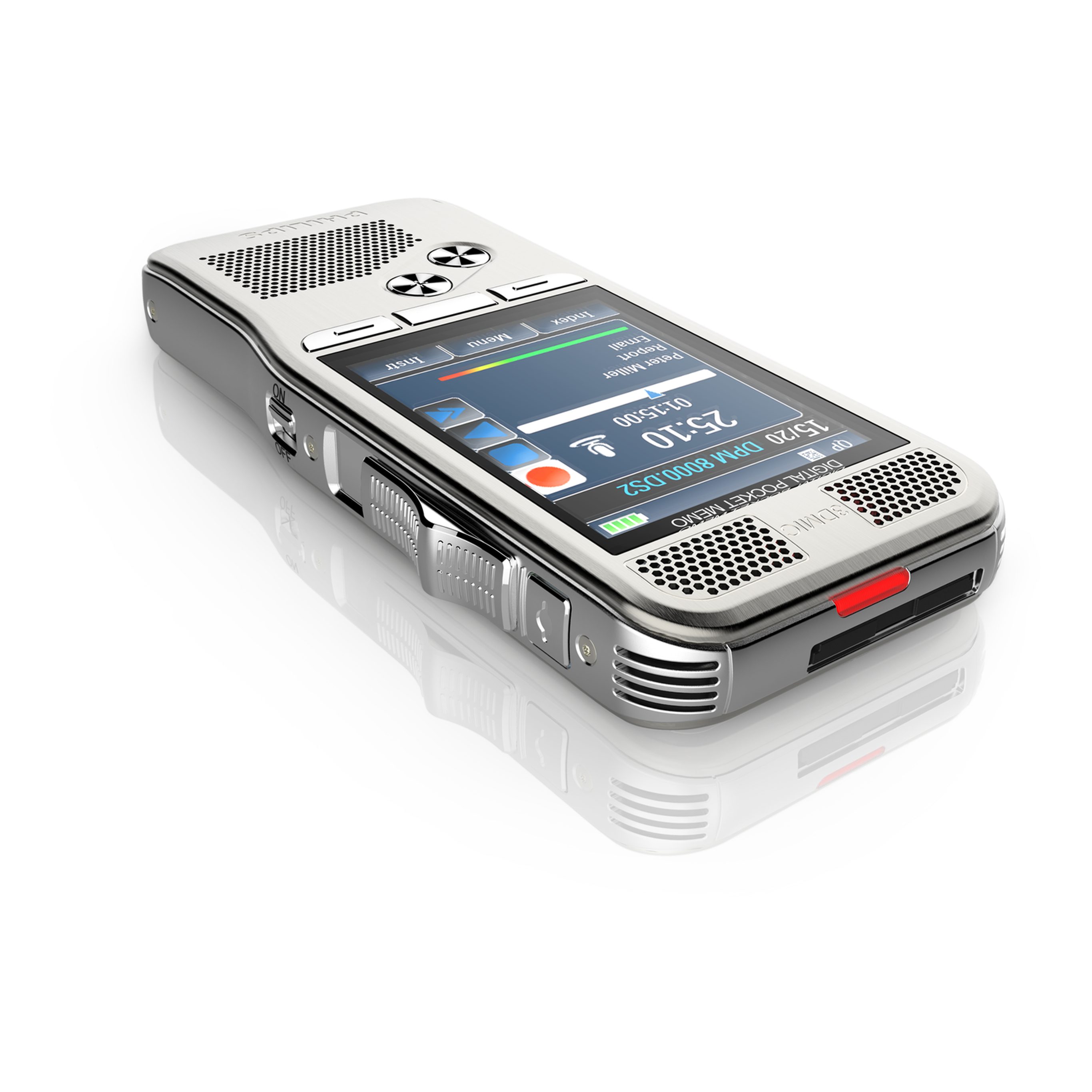 Philips DPM8000 Digitales Diktiergerät (PocketMemo-Set Diktiergerät, Schiebeschalter, SpeechExec Pro Dictate)
