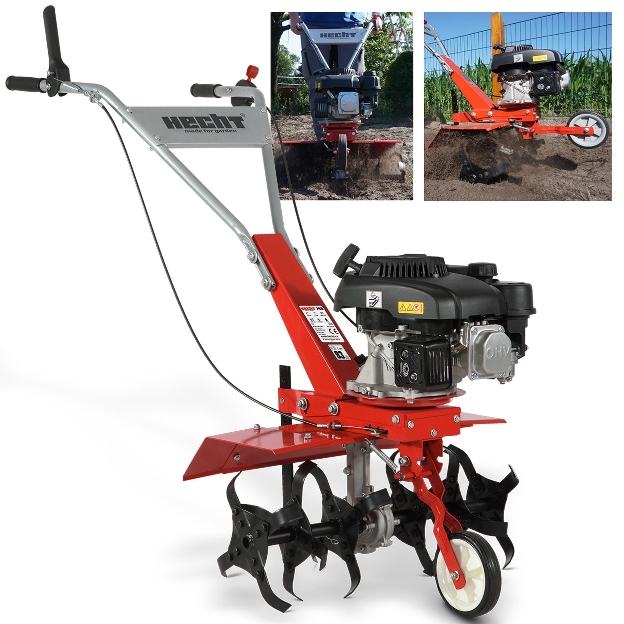 Hecht Benzinmotorhacke Gartenfräse 3,7 PS 24 Hackmesser mit Führungsrad, 60 günstig online kaufen