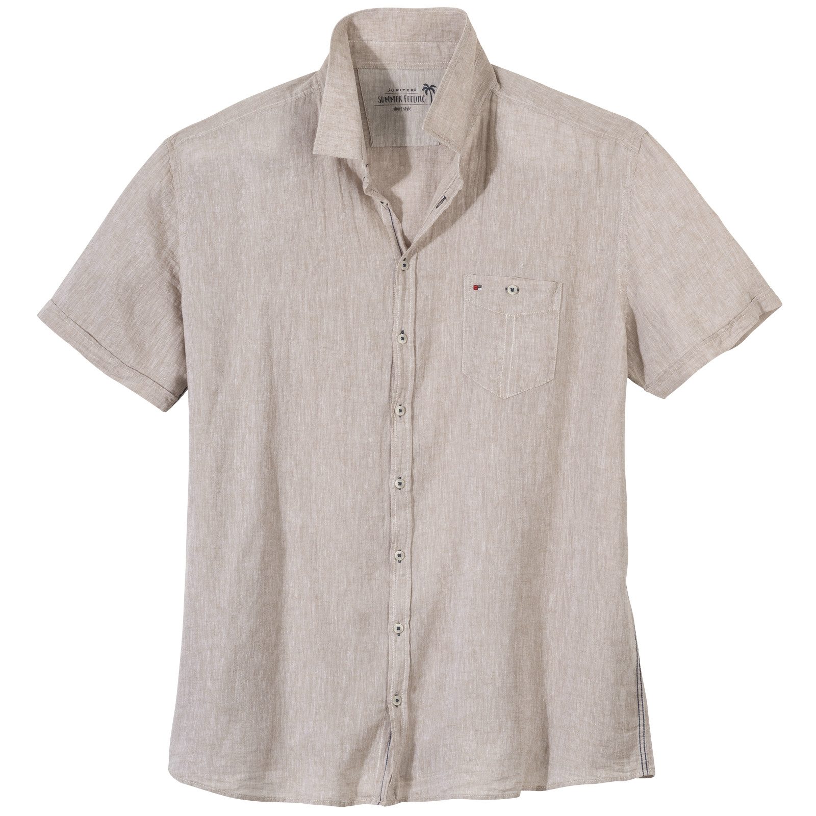 Jupiter Kurzarmhemd Jupiter Übergrößen Leinenmix Kurzarmhemd sand