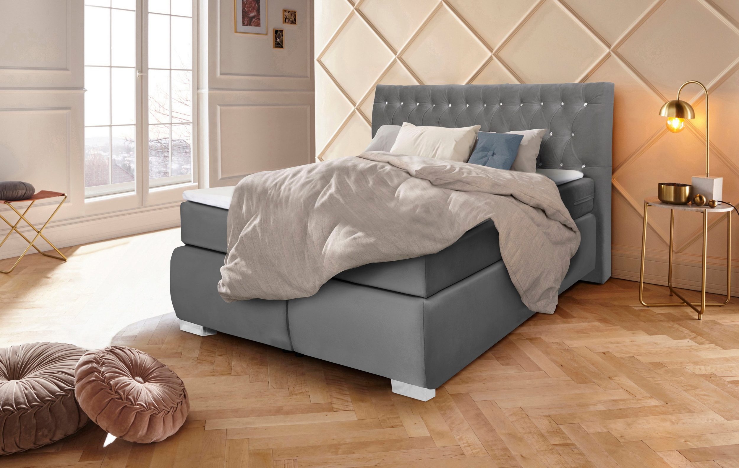 Boxspringbett RUMBA von LEONIQUE - Einrichtungsvorschlag