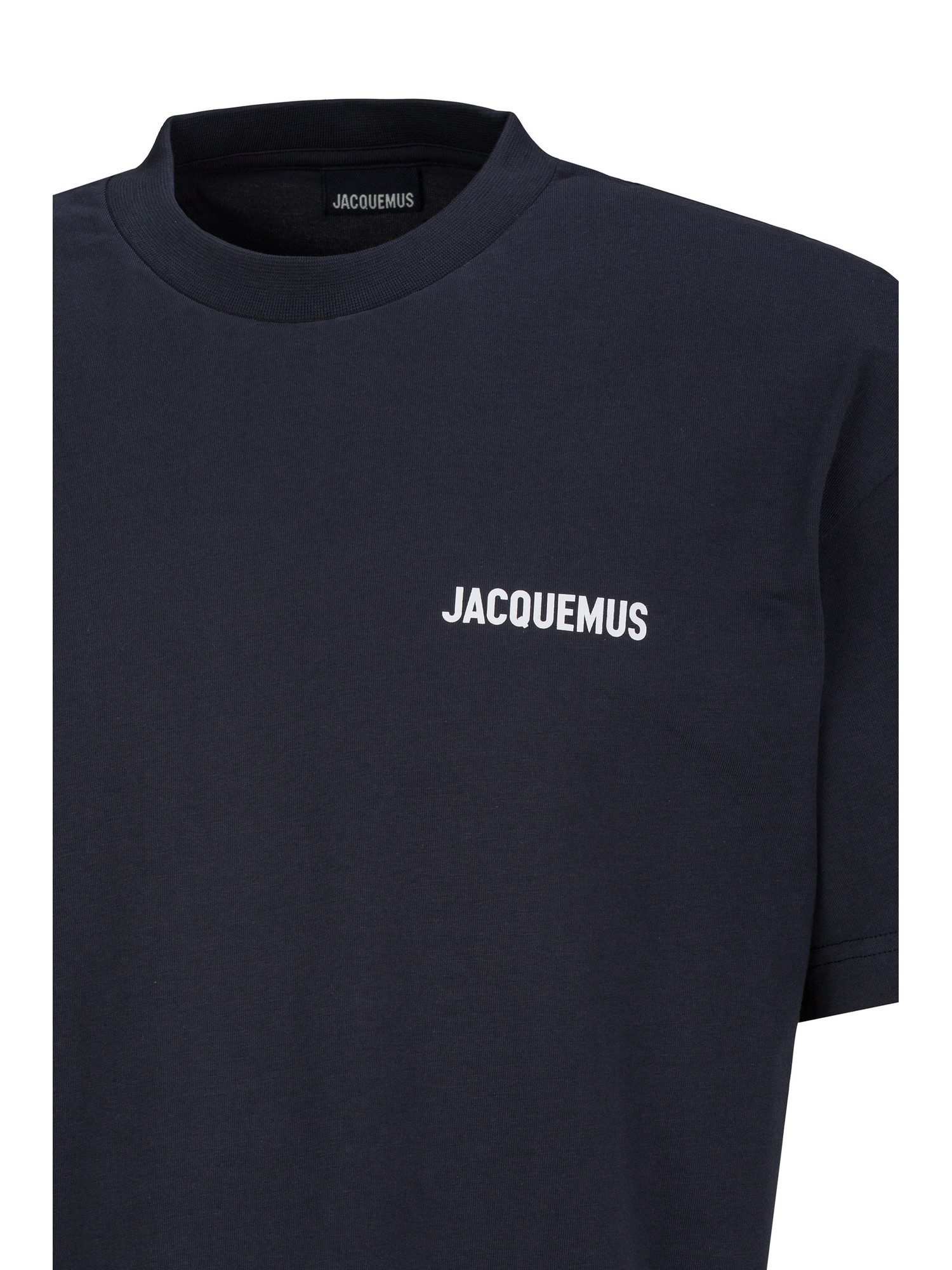 JACQUEMUS T-Shirt Logo Patch für Herren aus Baumwolle, Viertelarm mit Rundhals und Patch – Bild 3 von 3