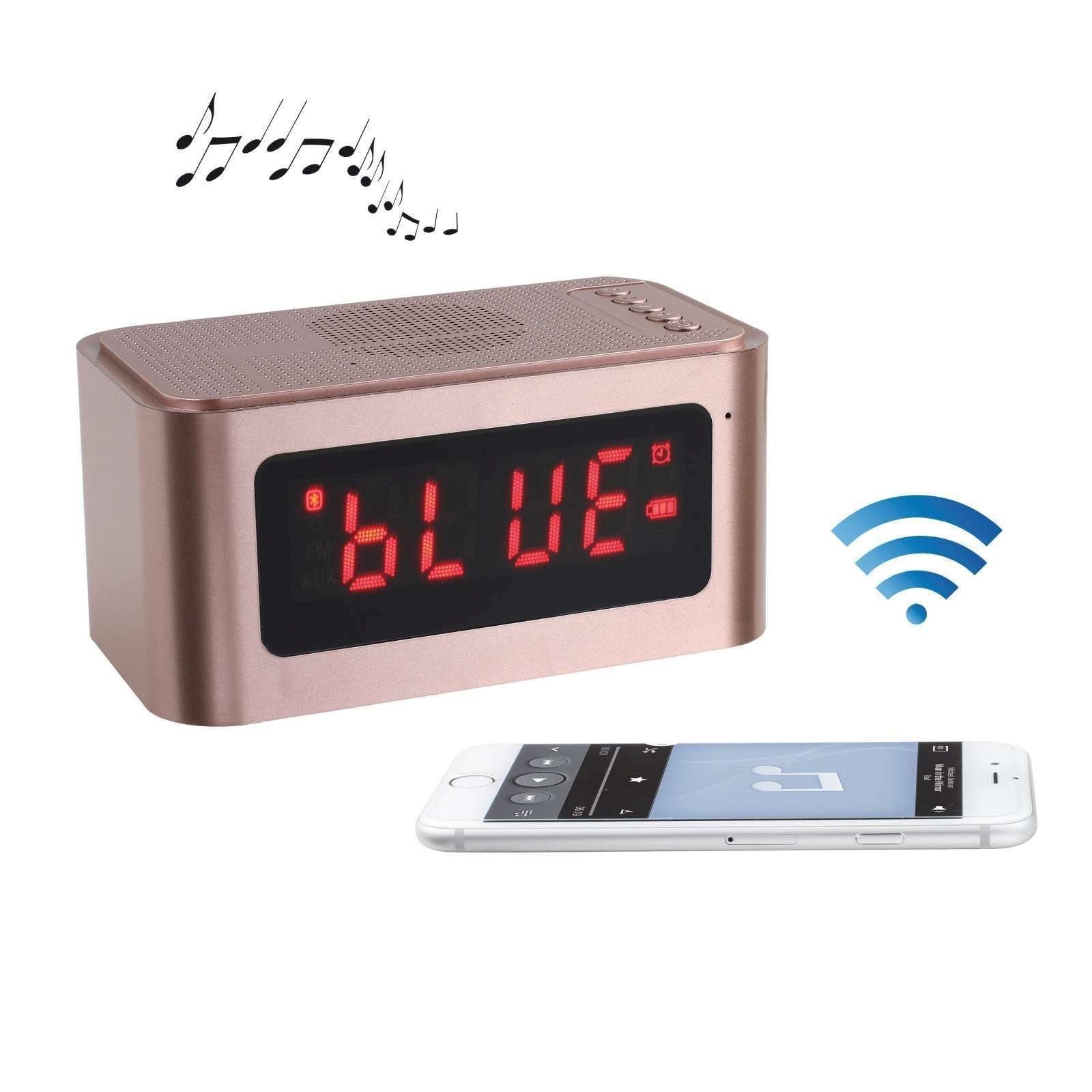 TES186P digital LIVOO ClipSonic USB Radiowecker Lautsprecher Alarm Radiowecker bluetooth