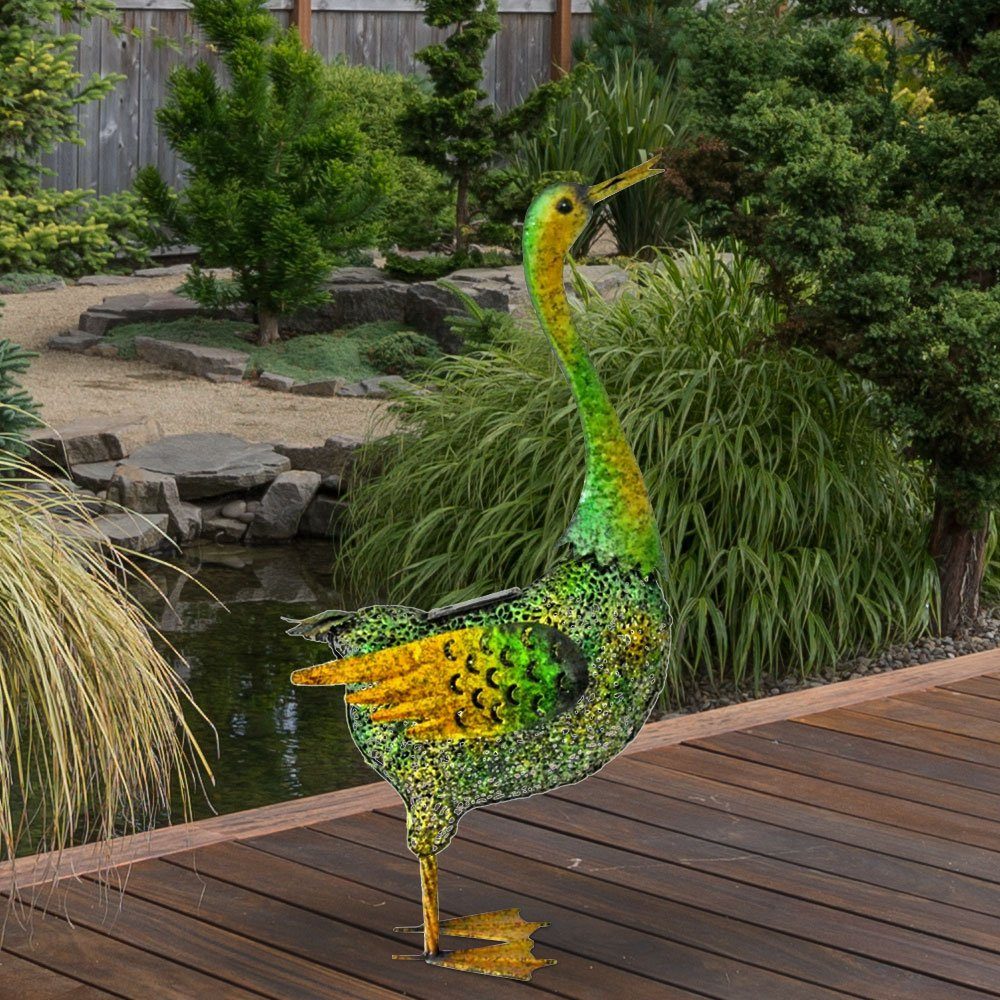 LED Dekofigur, Solar Tiere Ente Gartenskulptur für Außen groß