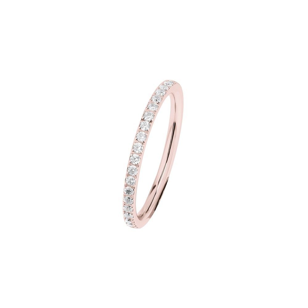 Ernstes Design Fingerring Evia Ring Edelstahl rosé / Zirkonia R455.WH