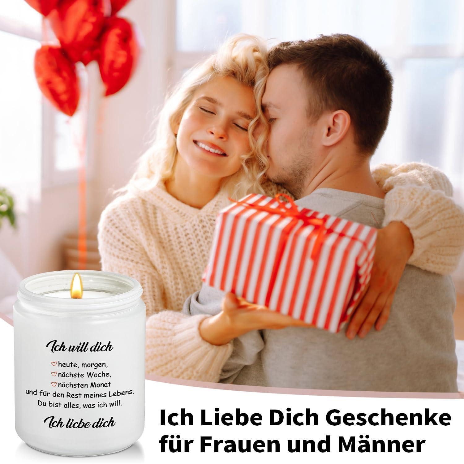 LuxusKollektion Glas Valentinstag Jahrestag Geschenk Ich Liebe Dich Lavendel Duftkerze