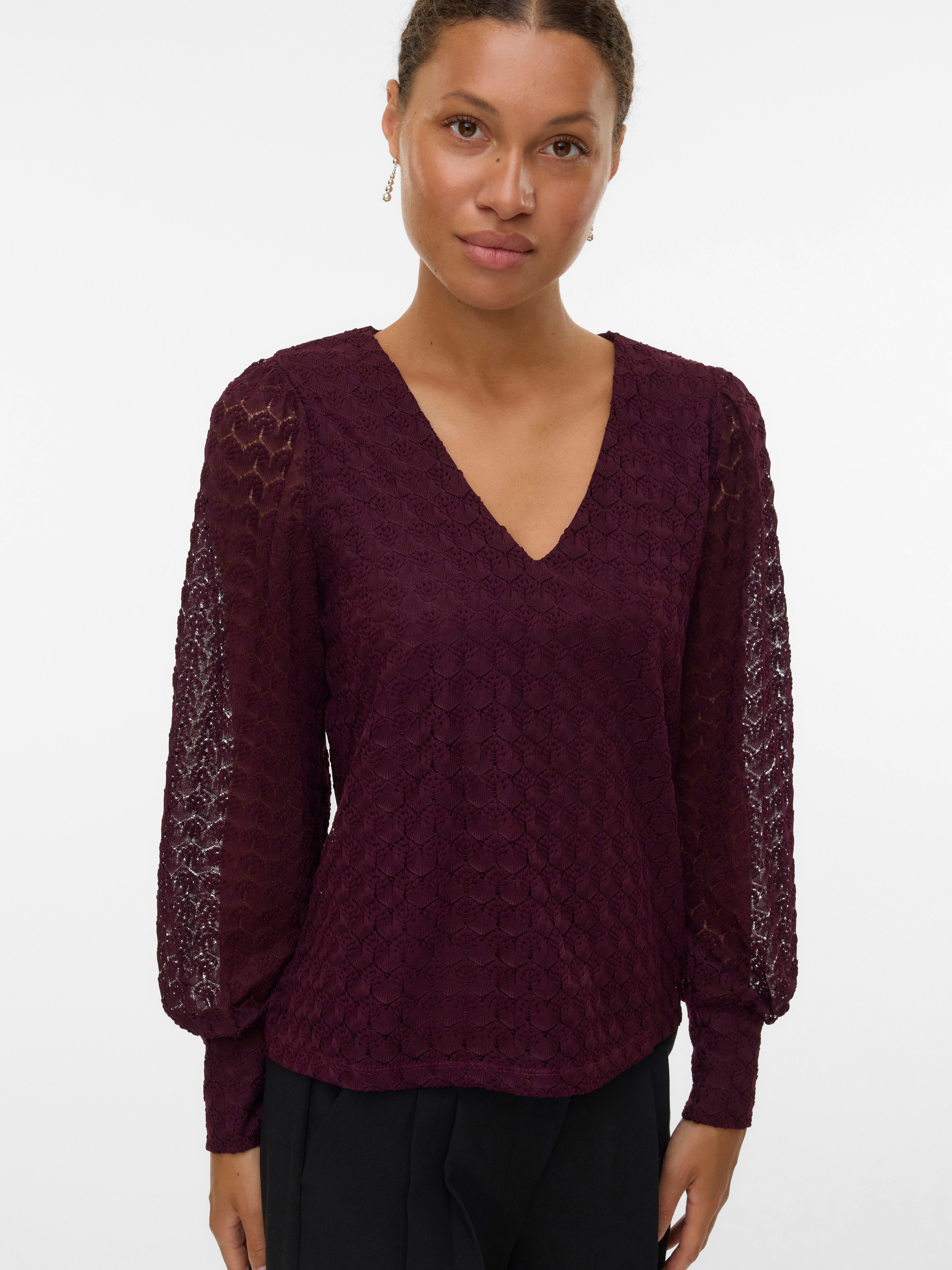 Vero Moda Langarmshirt VMBECCA LS V-NECK günstig online kaufen