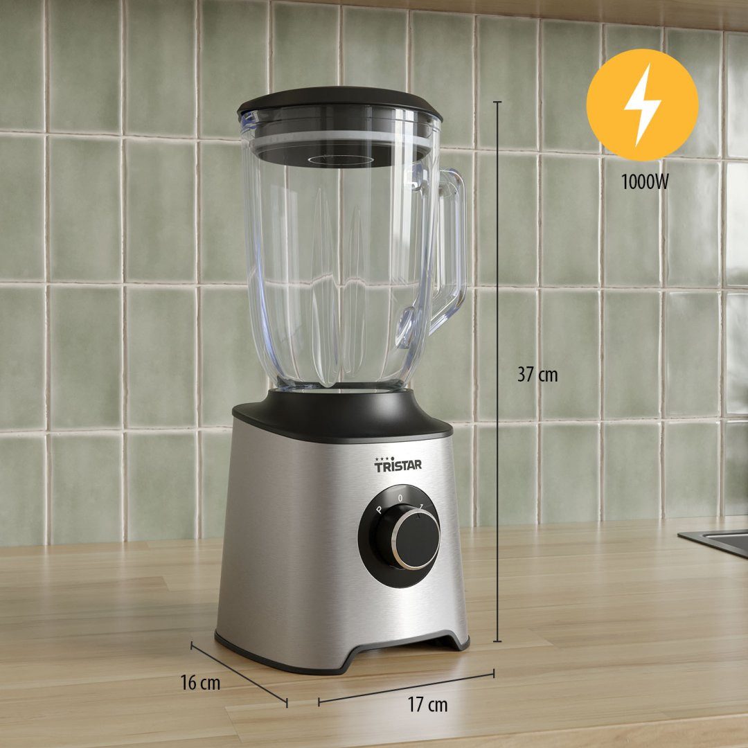 Tristar Standmixer Tristar BL-4489 Standmixer – Leistungsstark – Glaskanne, 1000 W, 1,5 L Glaskanne - 1000 W