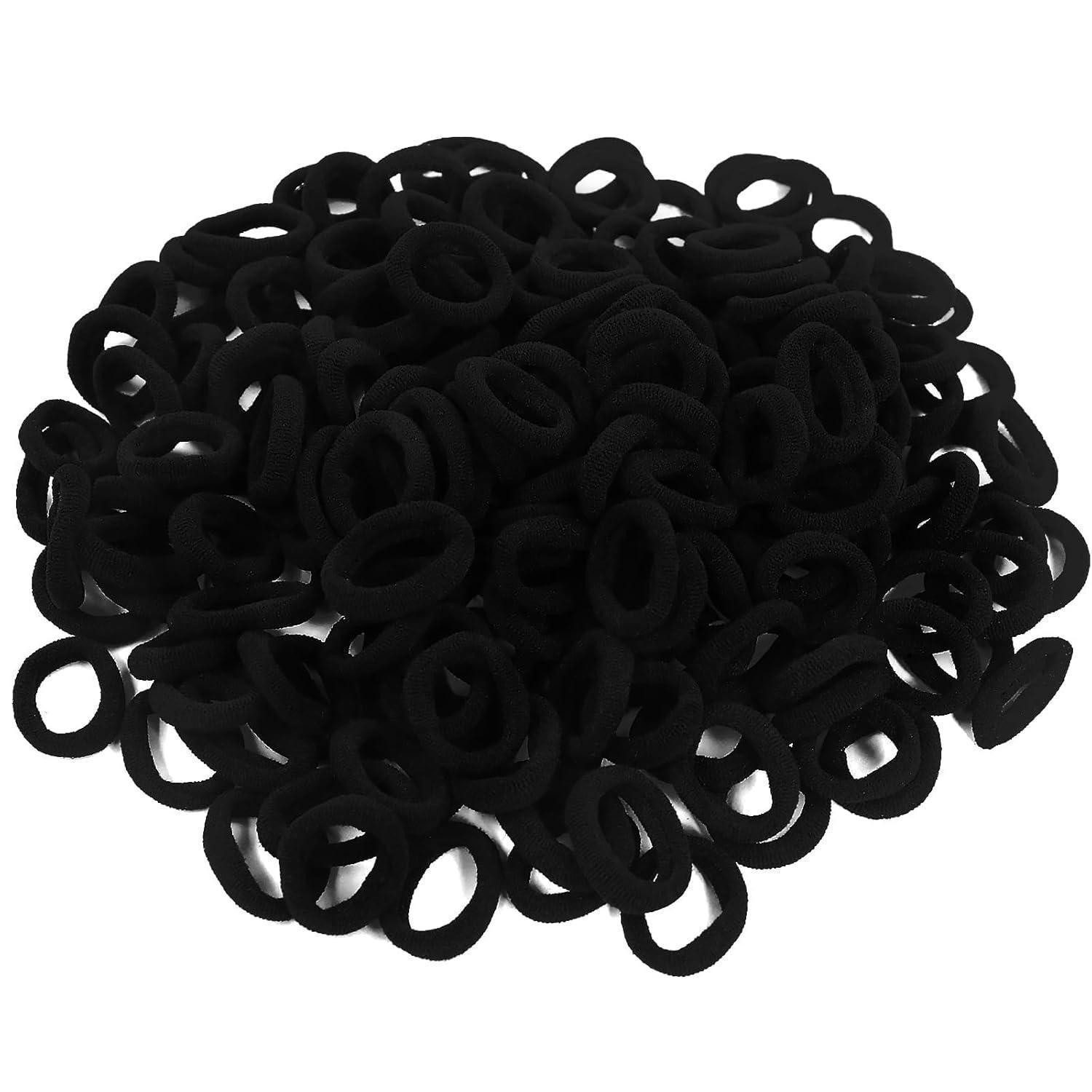 LuxusKollektion Haargummi 200 Stück Elastisch Haargummis Klein schwarz Mädchen Mini Zopfgummi
