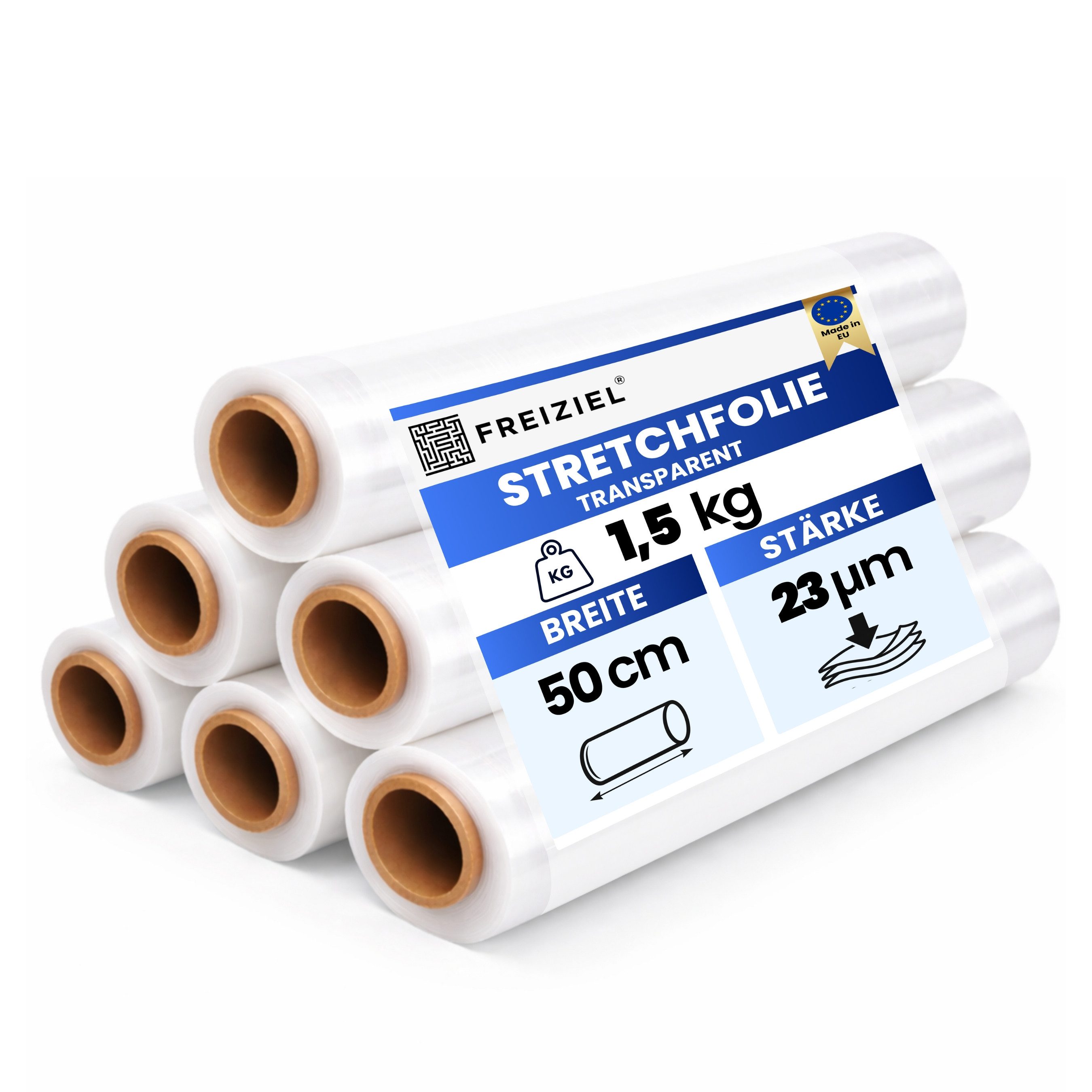 Freiziel Schutzfolie 6 x Stretchfolie 50cm 1,5 kg 23my
