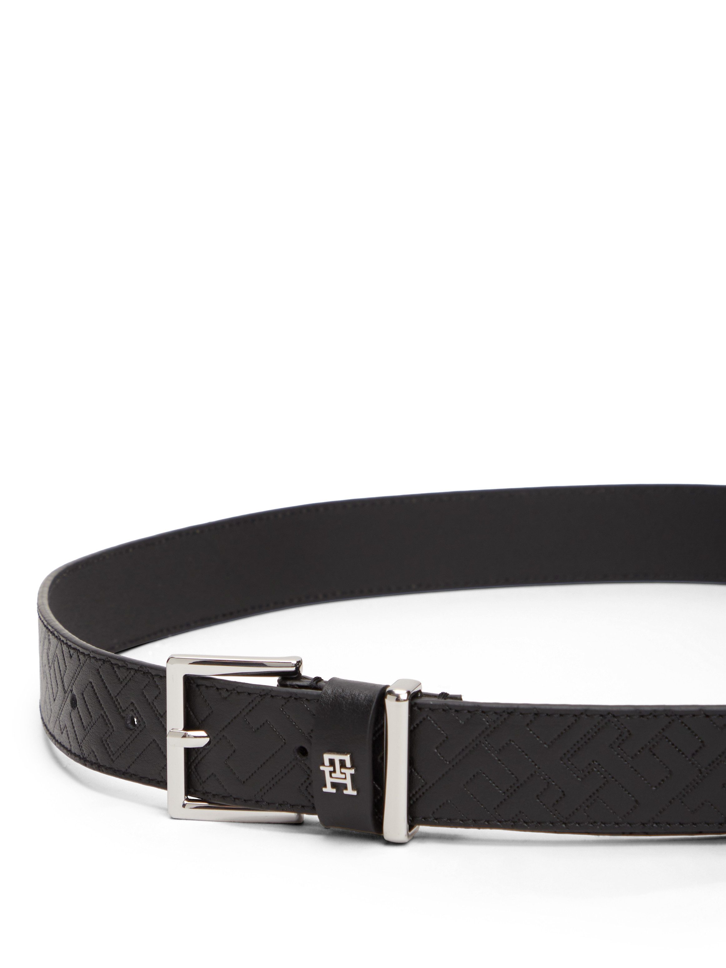 Tommy Hilfiger Ledergürtel TH SQUARE MONO mit TH-Monogramm, Breite: 3 cm