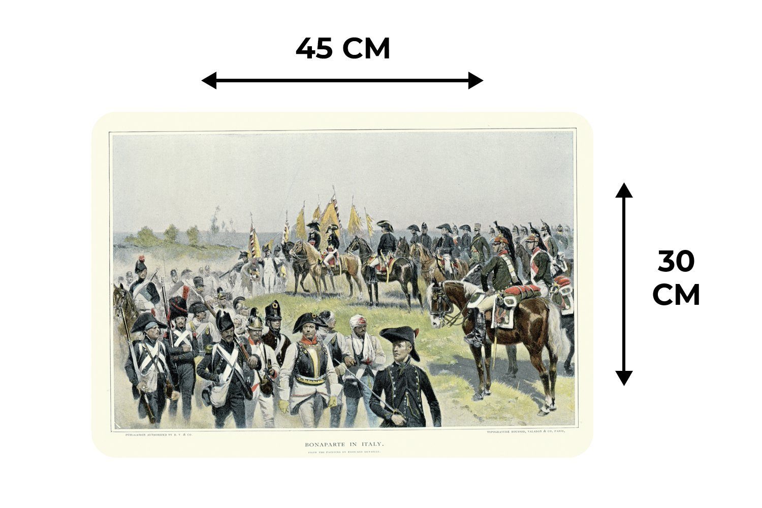 (6-St), einer Tischmatten, Armee, Illustration Napoleon mit Platzset, Platzdecken, Bonaparte MuchoWow, Platzset, von Schmutzabweisend Platzmatte,