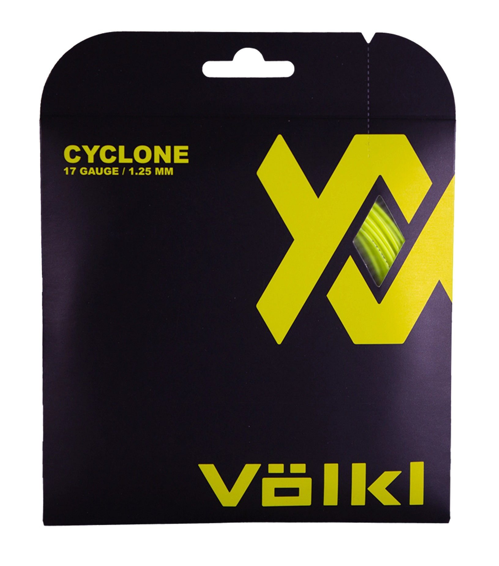 Tennissaite Cyclone (Haltbarkeit+Spin) gelb 12m Set
