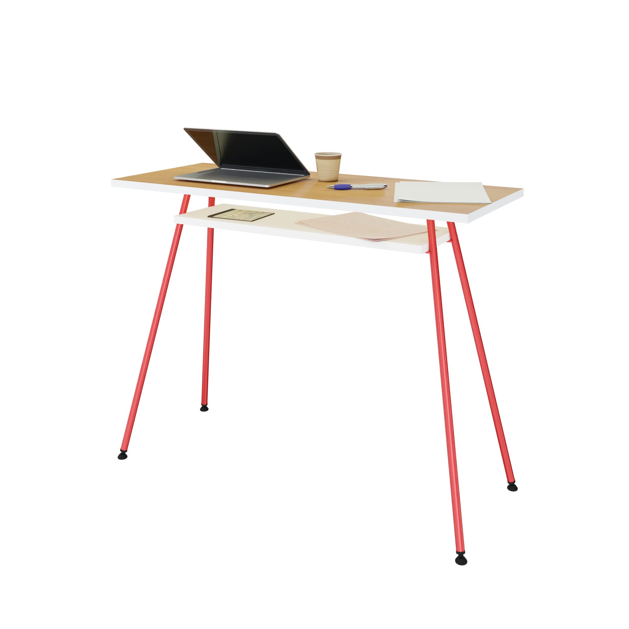 Dash - LEVIRA Tisch, Computertisch, Kost Computertisch Bürotisch, Schreibtisch, Levira Home Schoko-Kirsche Red