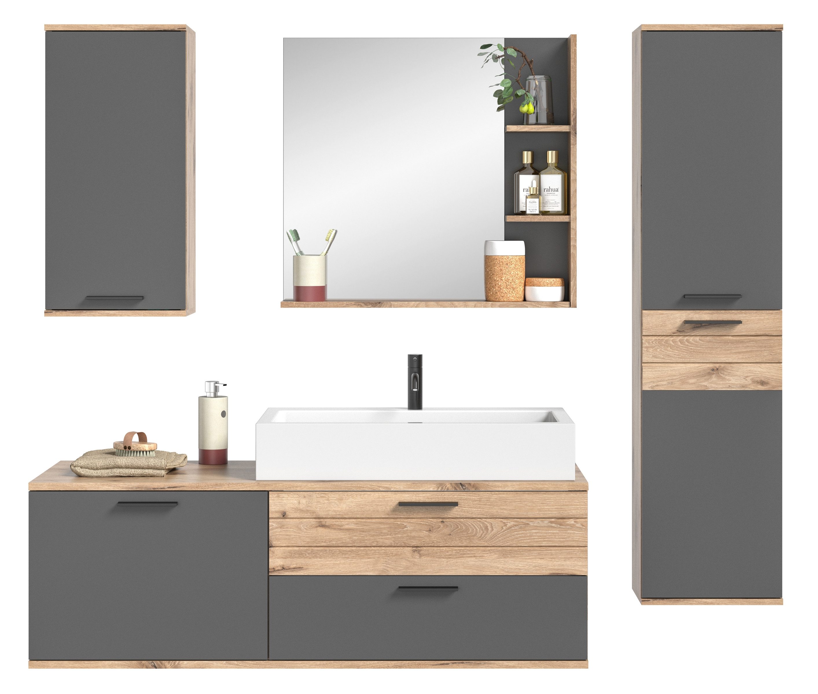 xonox.home Badezimmer-Set 192 x 152 x 48 cm (B/H/T), (4-teilig)