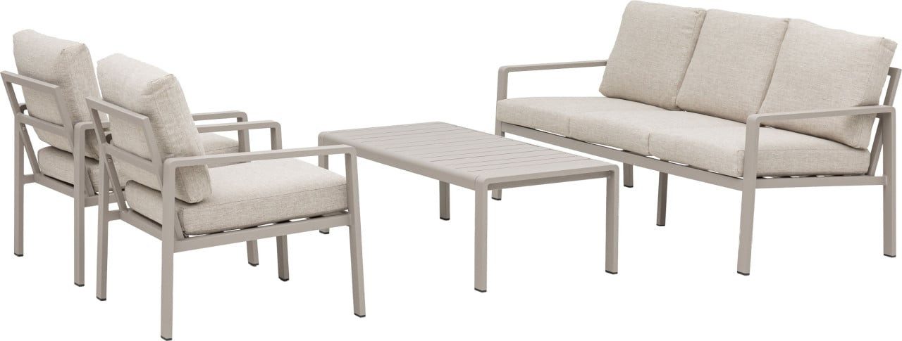 Primaster Essgruppe Primaster Gartenmöbel-Set Lucca Aluminium, Witterungsbeständig