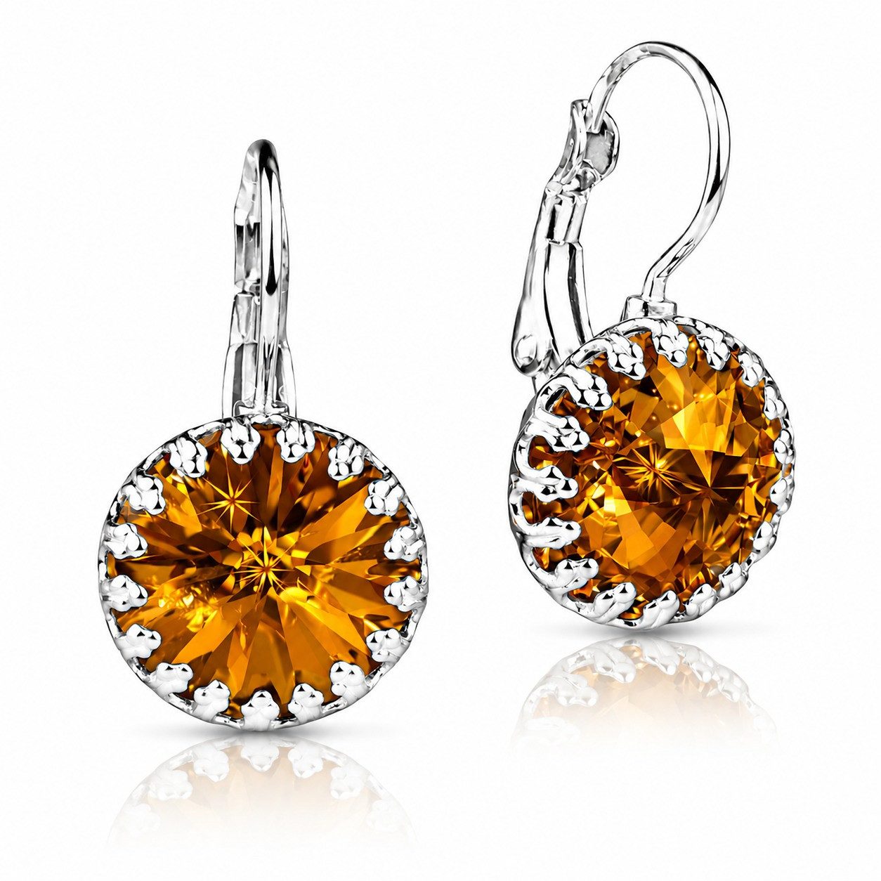LUISIA® Paar Ohrhänger Kronen Ohrringe "Vivana" mit Kristallen von Swarovski® (2-tlg., inkl. Schmuckbox)