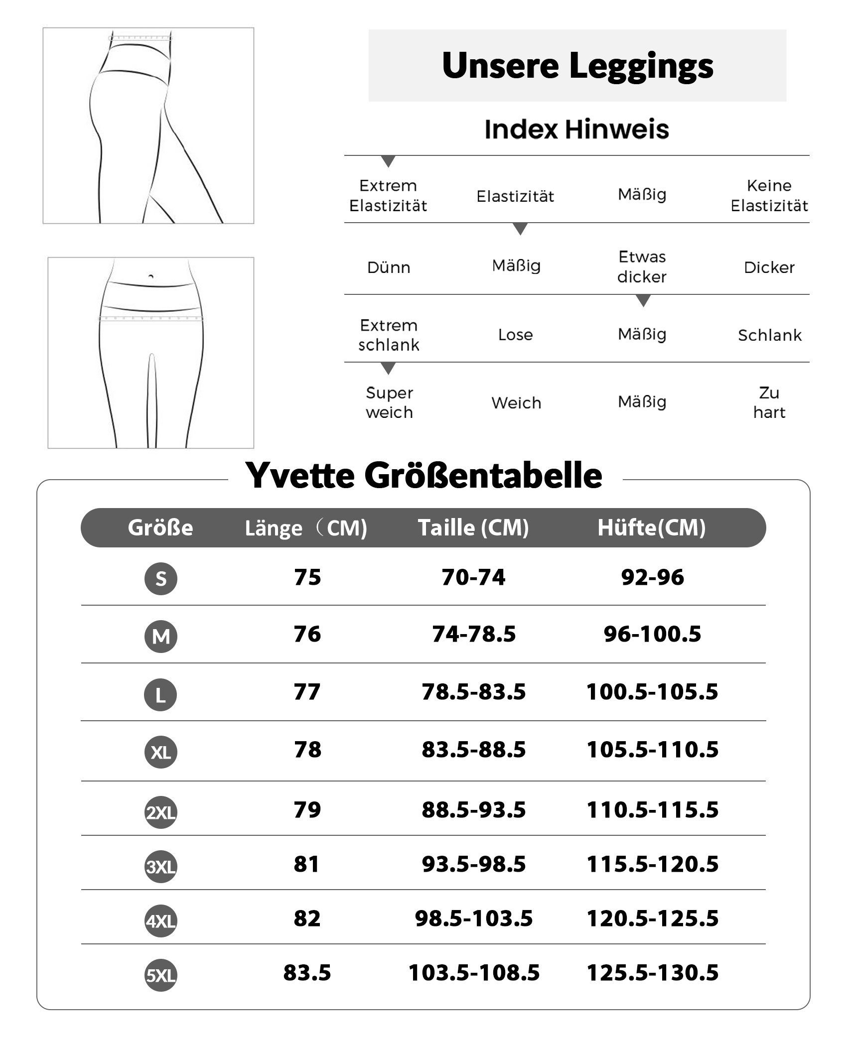 Yvette Caprileggings 3/4 Damen Hollow-out Sport Leggings Hose, E100362A19