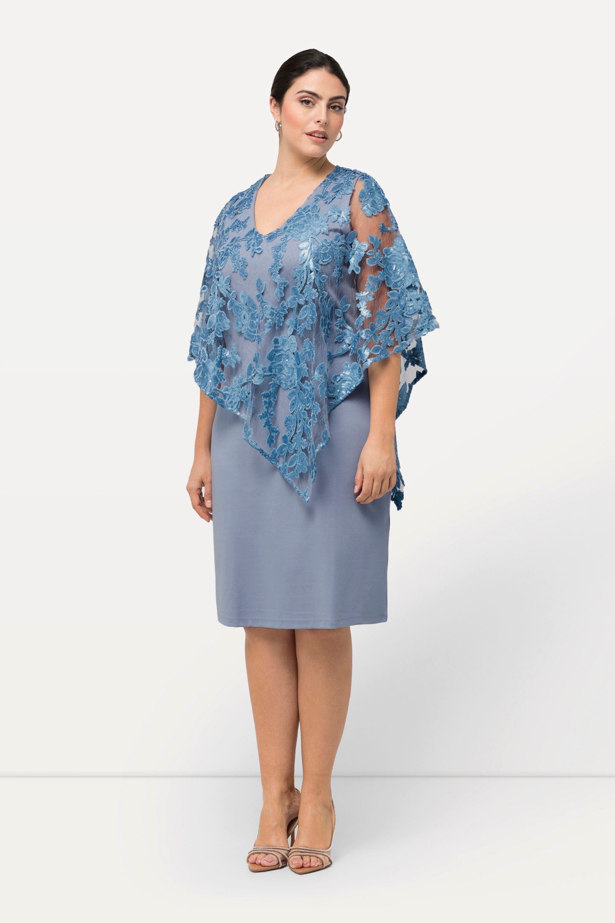 Ulla Popken Abendkleid Kleid Überwurf Pailletten günstig online kaufen