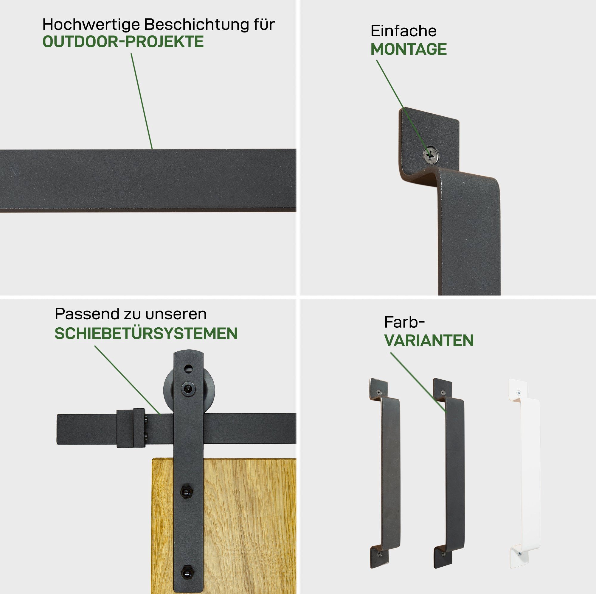 Schubladengriff, 1-tlg., Zimmertürgriff, Berlin Natural Goods Türgriff FLAT, Industrial Schiebetürbeschlag, (geölt)