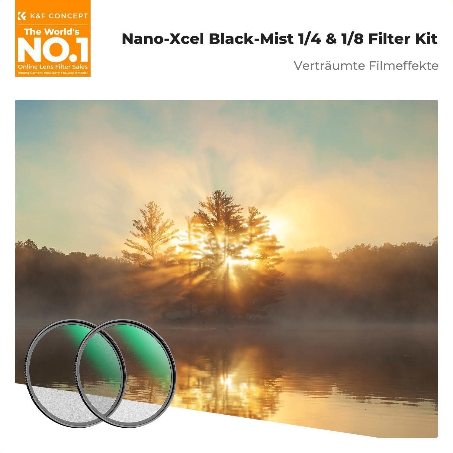 LuxusKollektion Nano-X Black-Mist 1/4 & 1/8 Filter Set 82mm Effektfilter - AGC Glas Effektfilter