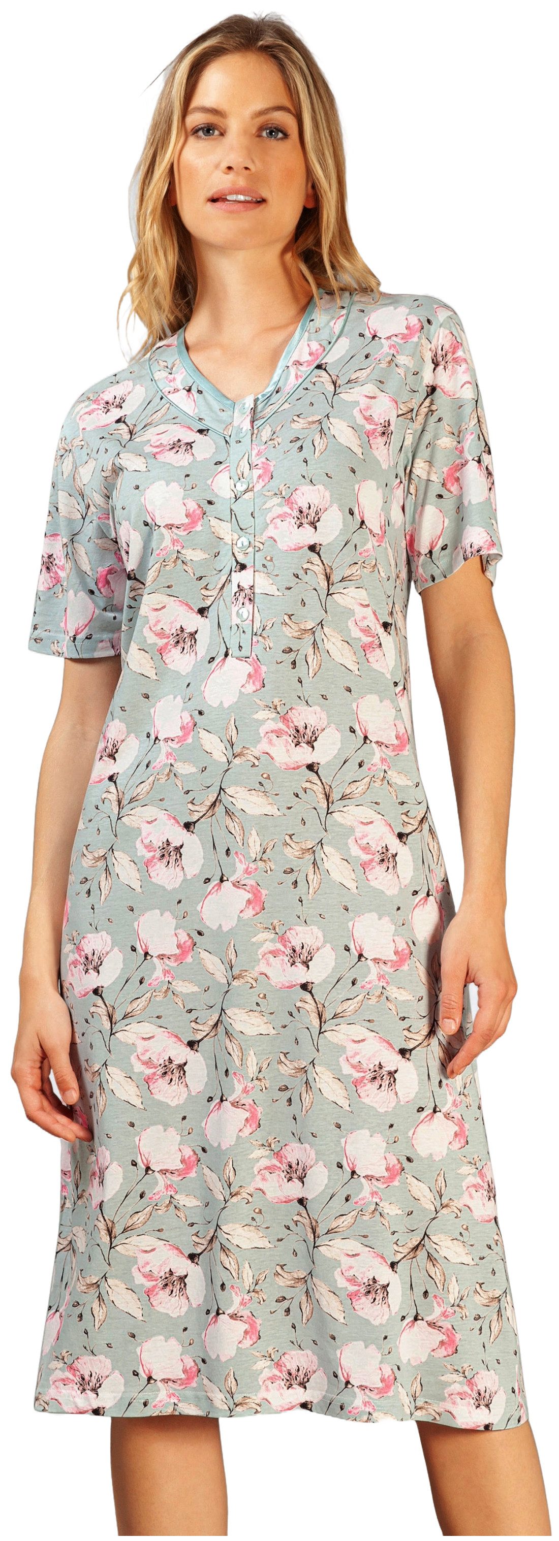 Nachthemd Modisches Damen Schlafshirt kurzer Arm