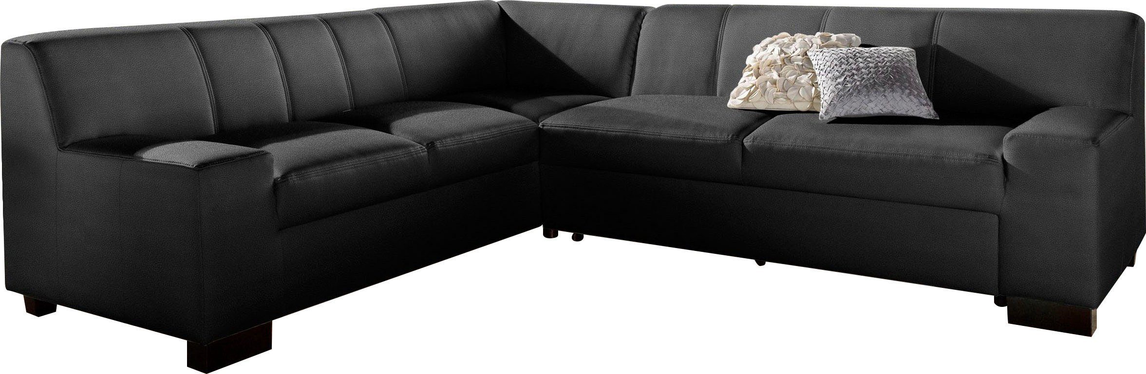DOMO collection Ecksofa Norma Top, elegant und modern, flache Armlehnen, L-Form, wahlweise mit Bettfunktion