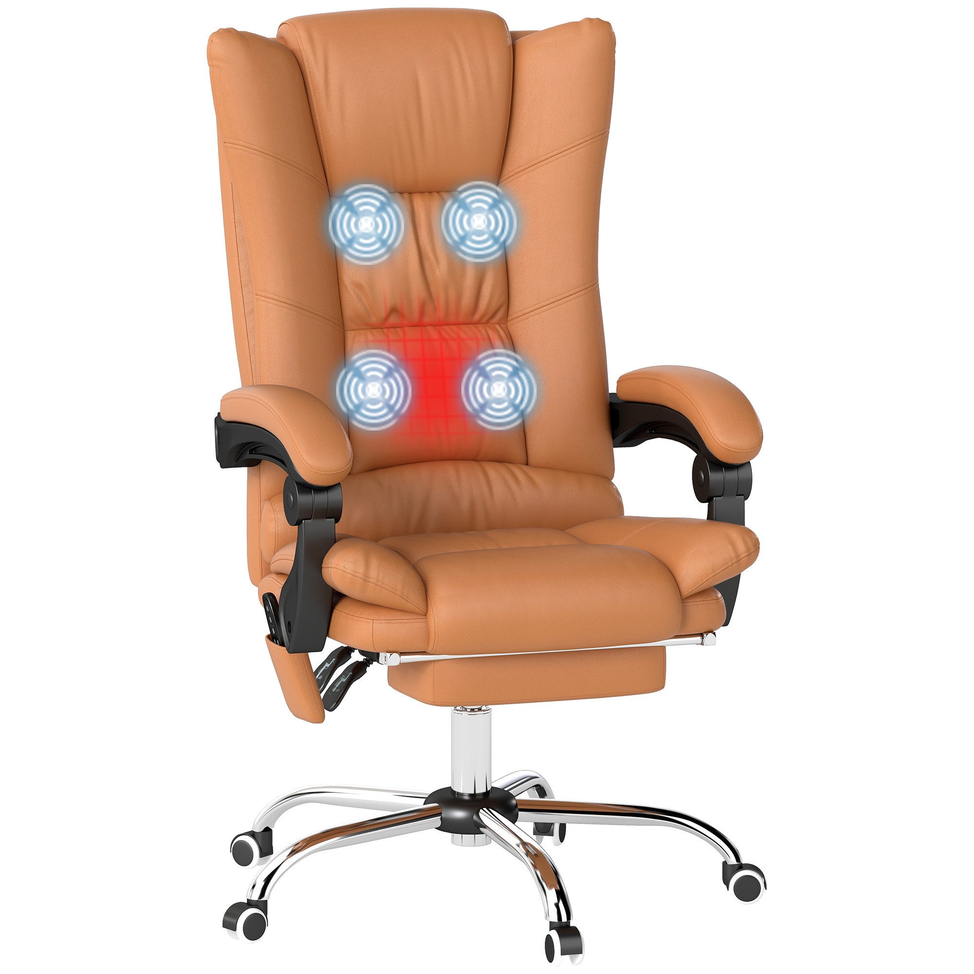 Vinsetto Schreibtischstuhl Bürostuhl mit Vibrationsmassage, Ergonomischer Chefsessel (Bürostuhl mit Massagefunktion, 1 St), Höhenverstellbar Schreibtischstuhl m – Bild 2 von 5
