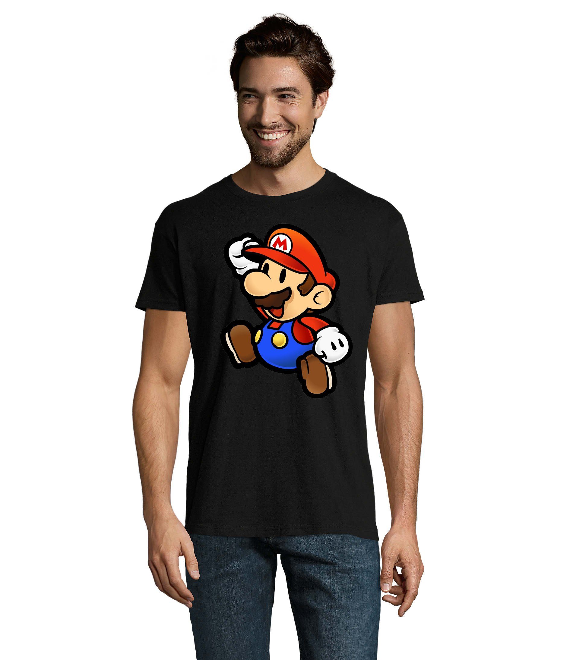 Blondie & Brownie T-Shirt Herren Mario Nintendo Gaming Luigi Yoshi Super Schwarz