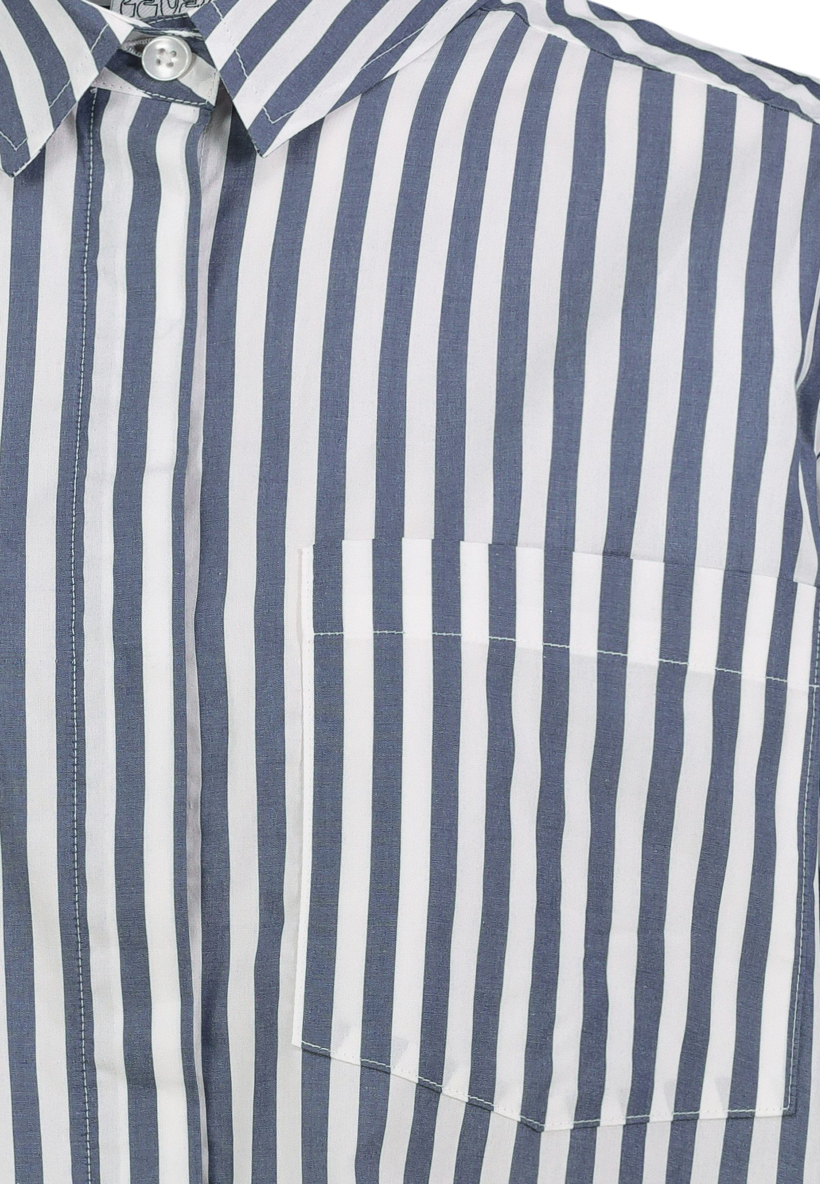 SUBLEVEL Kurzarmbluse Damen Kurze Bluse mit Streifenmuster Kurzarm Oversize Bluse, Brusttasche