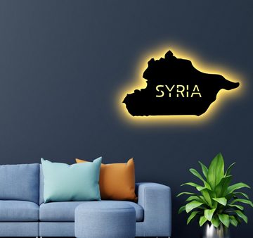 LEON FOLIEN LED Dekolicht Led mit Text Syria سوريا - Syrien - Lasergravur in Buche # 11