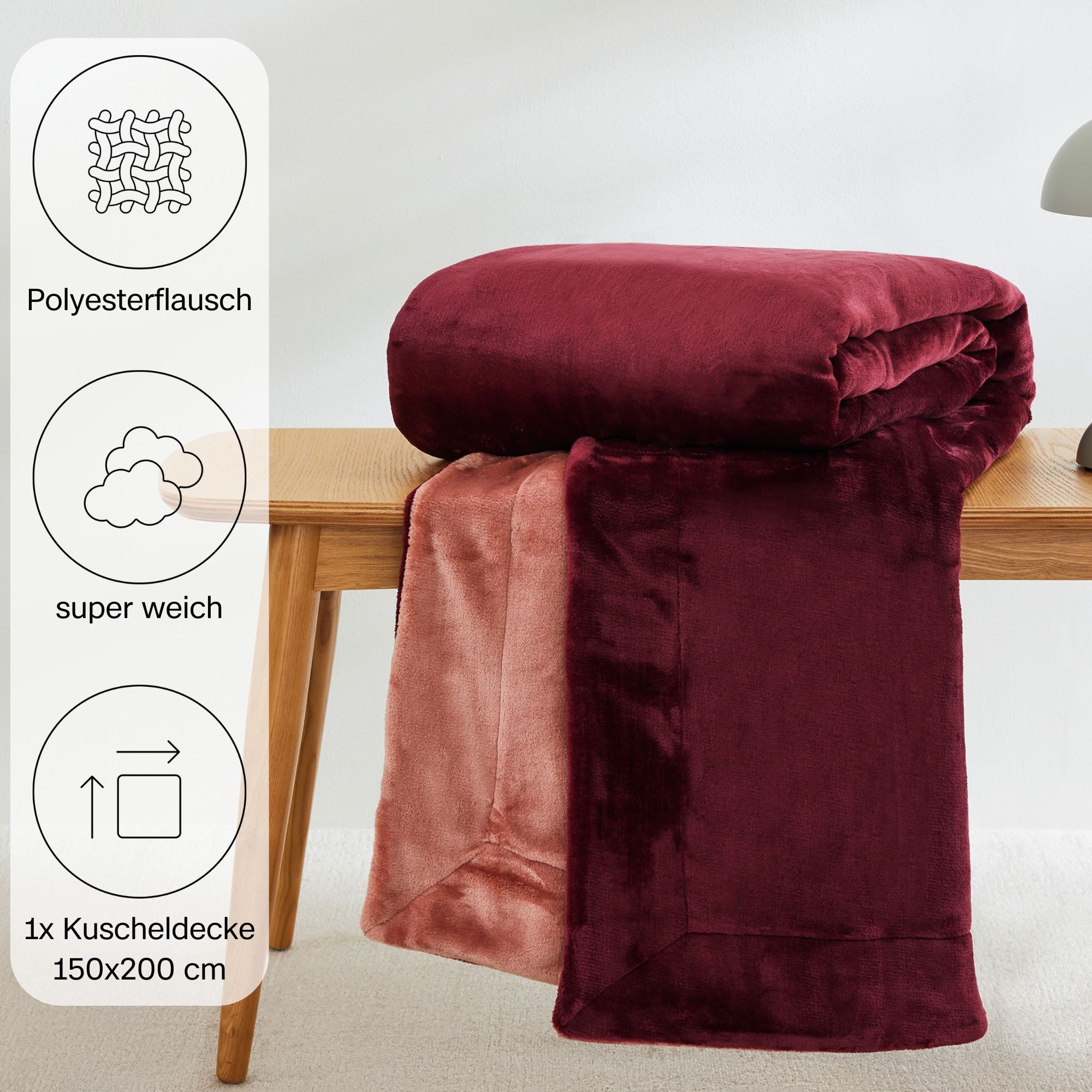 Wohndecke Doublesoft, Kuscheldecke, Deal, Kissen geschenkt!, s.Oliver, Kuscheldecke 150x200 cm, GRATIS-Zugabe:2x Kissenhülle (Reißverschluss)