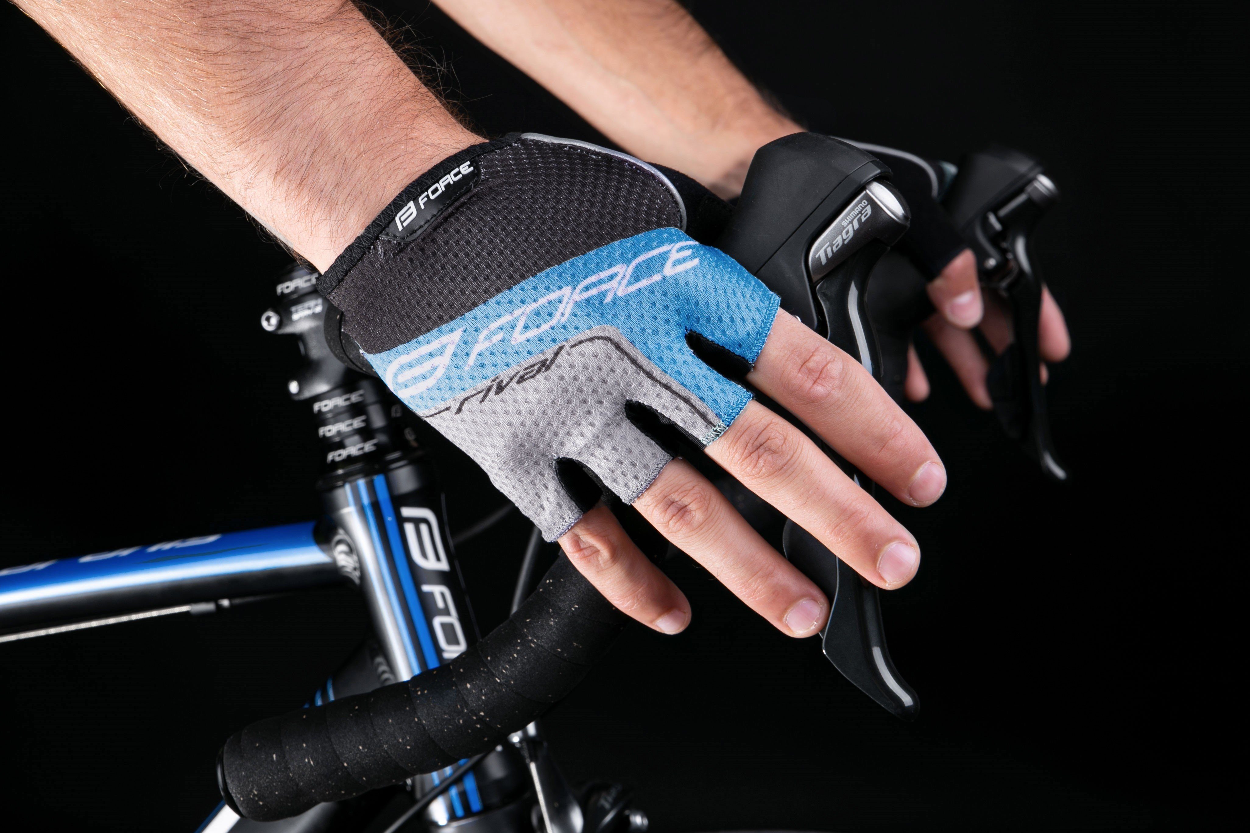 schwarz Fahrradhandschuhe Handschuhe RIVAL FORCE blau - FORCE Kurzfinger