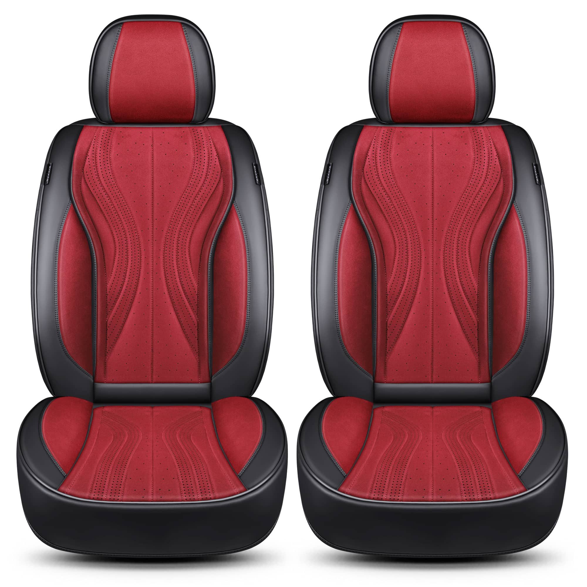 BREMER SITZBEZÜGE Autositzbezug für Dacia Lodgy Bj ab 2012 (M2), Set, Schonbezüge Sitzbezüge Fahrer und Beifahrer, in Schwarz/Rot