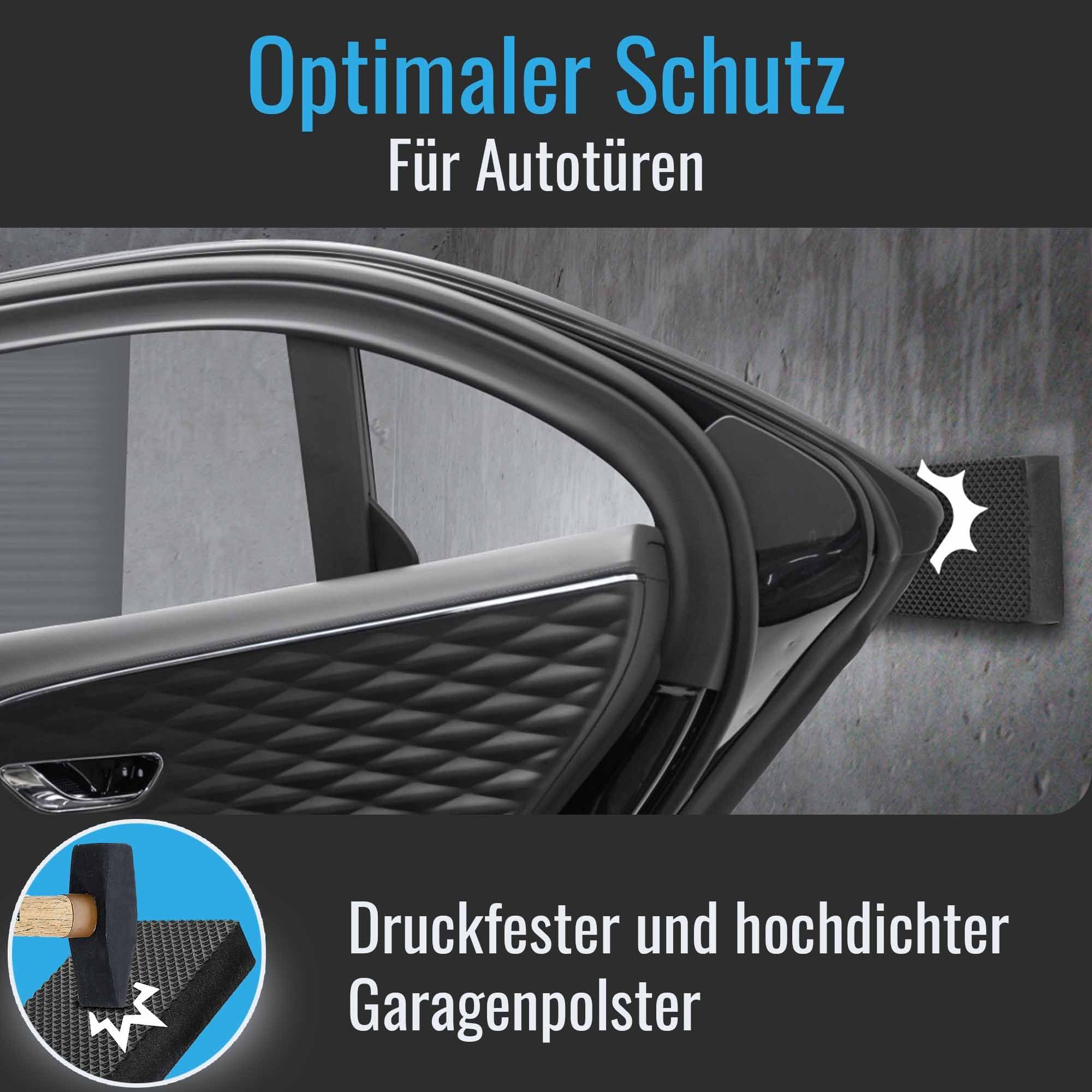 Parkwächter Garagen-Wandschutz Auto-Türkantenschutz, 4 Stück Premium Schutz für Autotüren und Garagen
