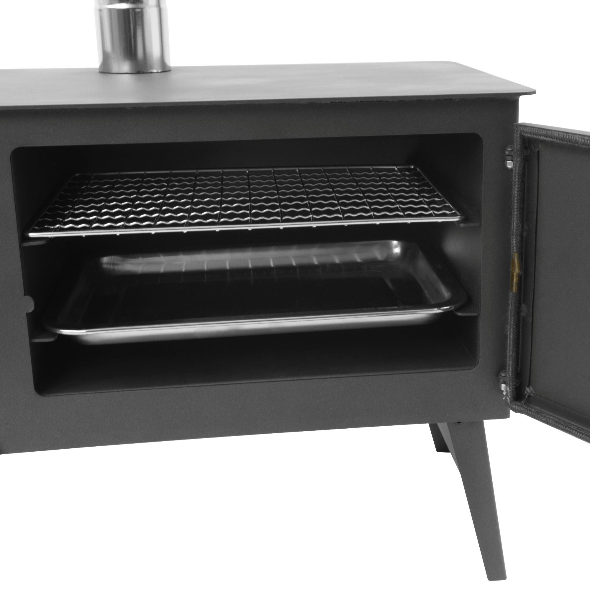 CampFeuer Feuerstelle Zeltofen, 58,5 x 28,5 x 232 cm, Zeltheizung, Holzofen für Camping, (1-St), Backfach mit Thermometer – Bild 5 von 5