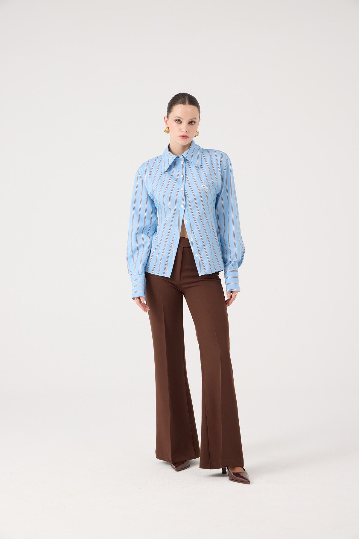 HOLLY LOLLY Bequeme Jeans Hochtaillierte Spanische Schlaghose