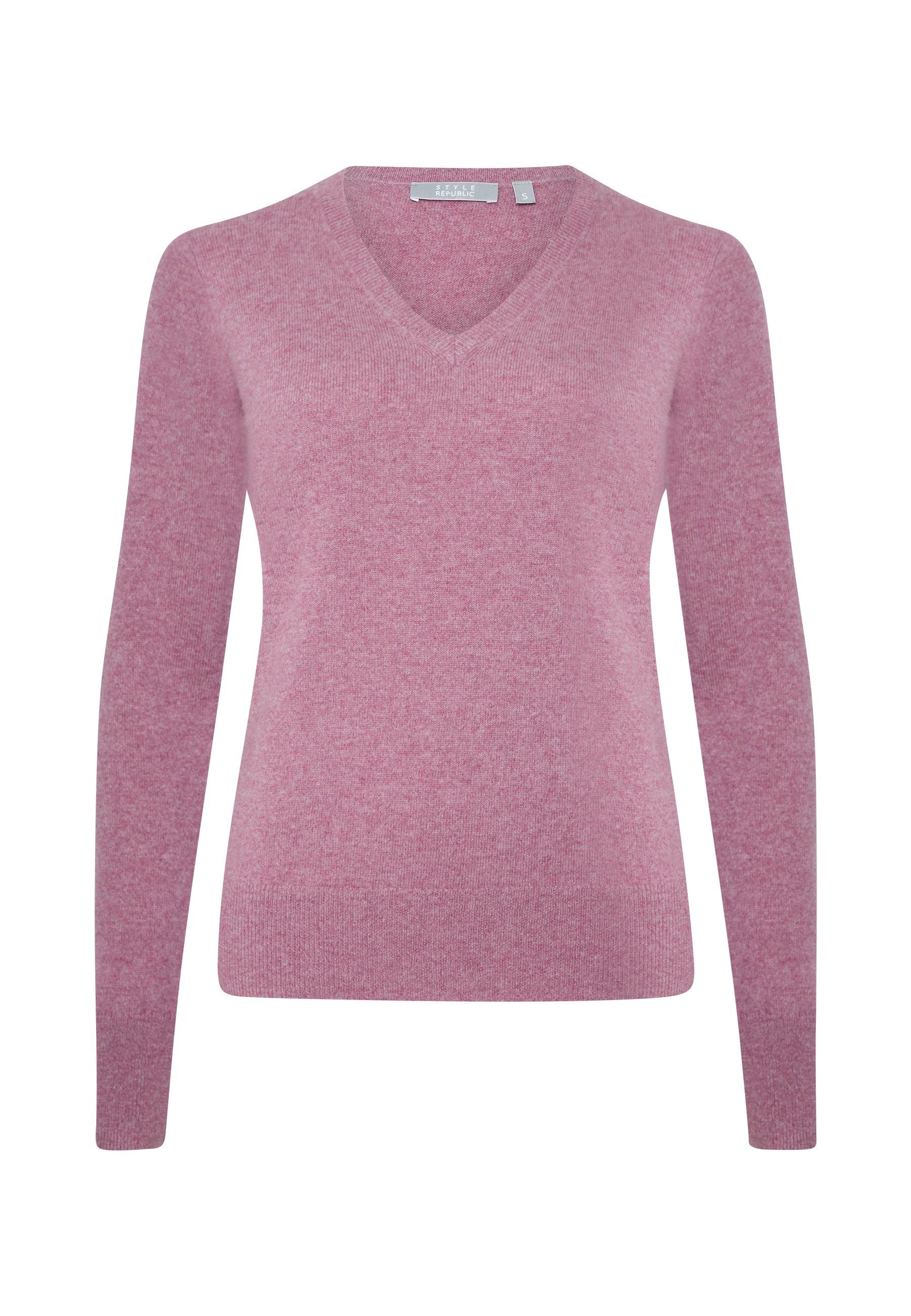 Style & Republic Kaschmirpullover Kaschmirpullover rose dull V-Neck